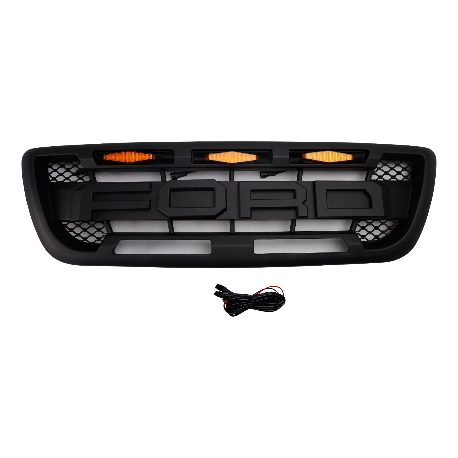 1998-2000 Ford Ranger With LED Light Matt Black Front Bumper Grill Grille