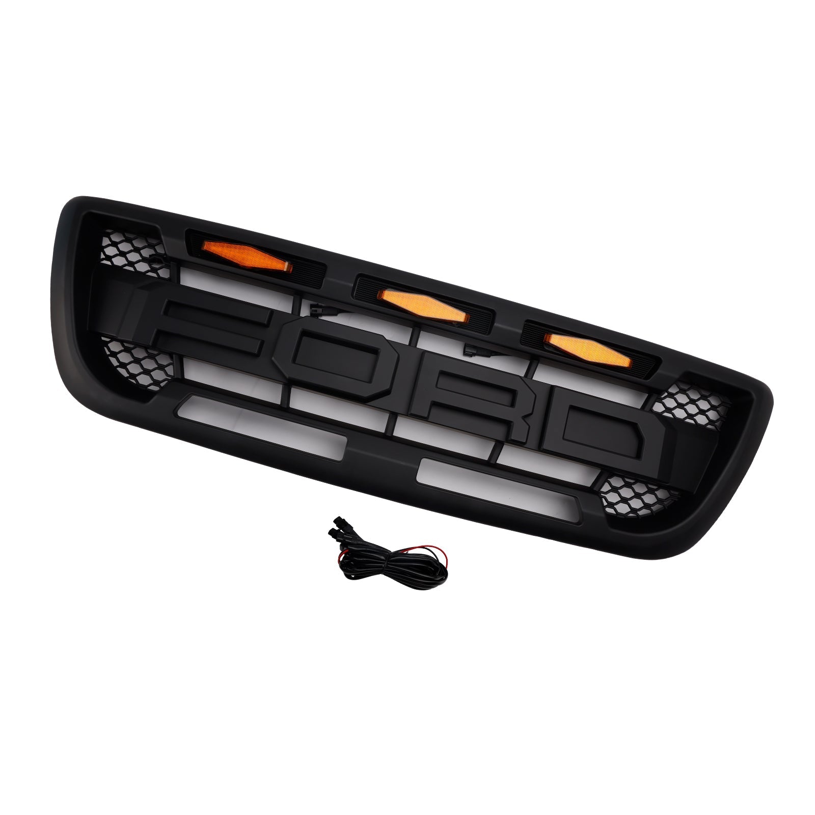 1998-2000 Ford Ranger With LED Light Matt Black Front Bumper Grill Grille