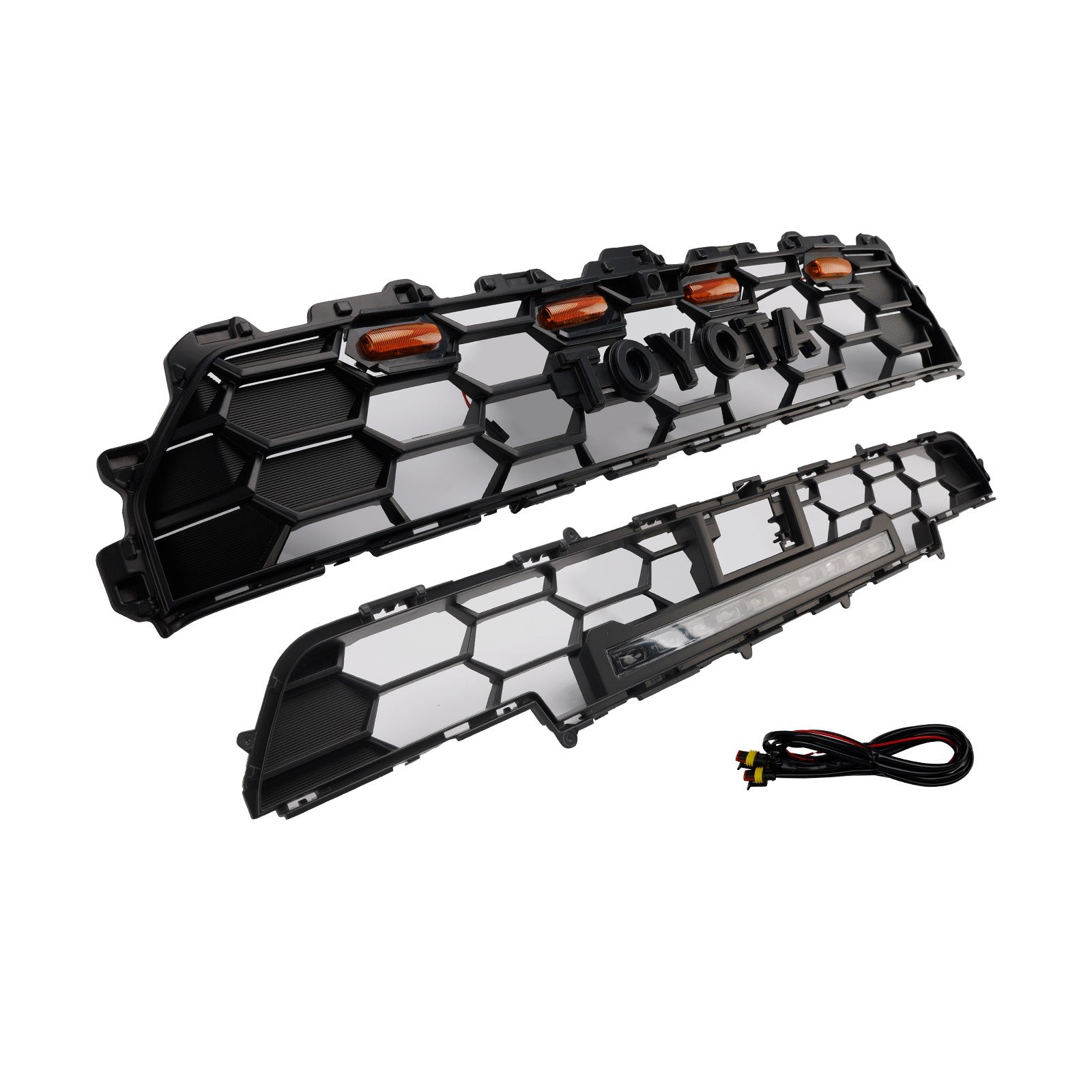 2024+ Toyota 4Runner TRD PRO W/Light Bar Front Bumper Grille Grill Black