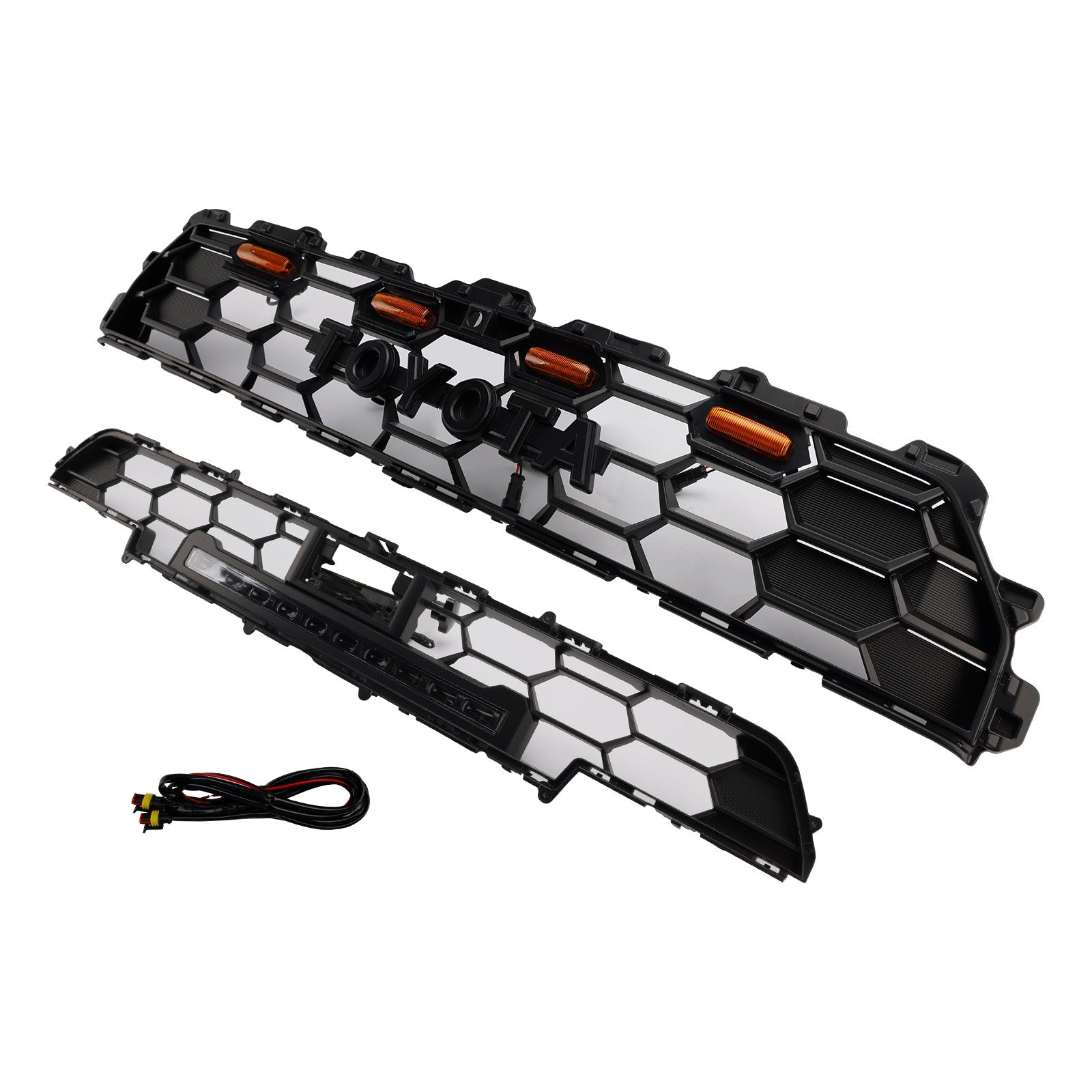 2024+ Toyota 4Runner TRD PRO W/Light Bar Front Bumper Grille Grill Black