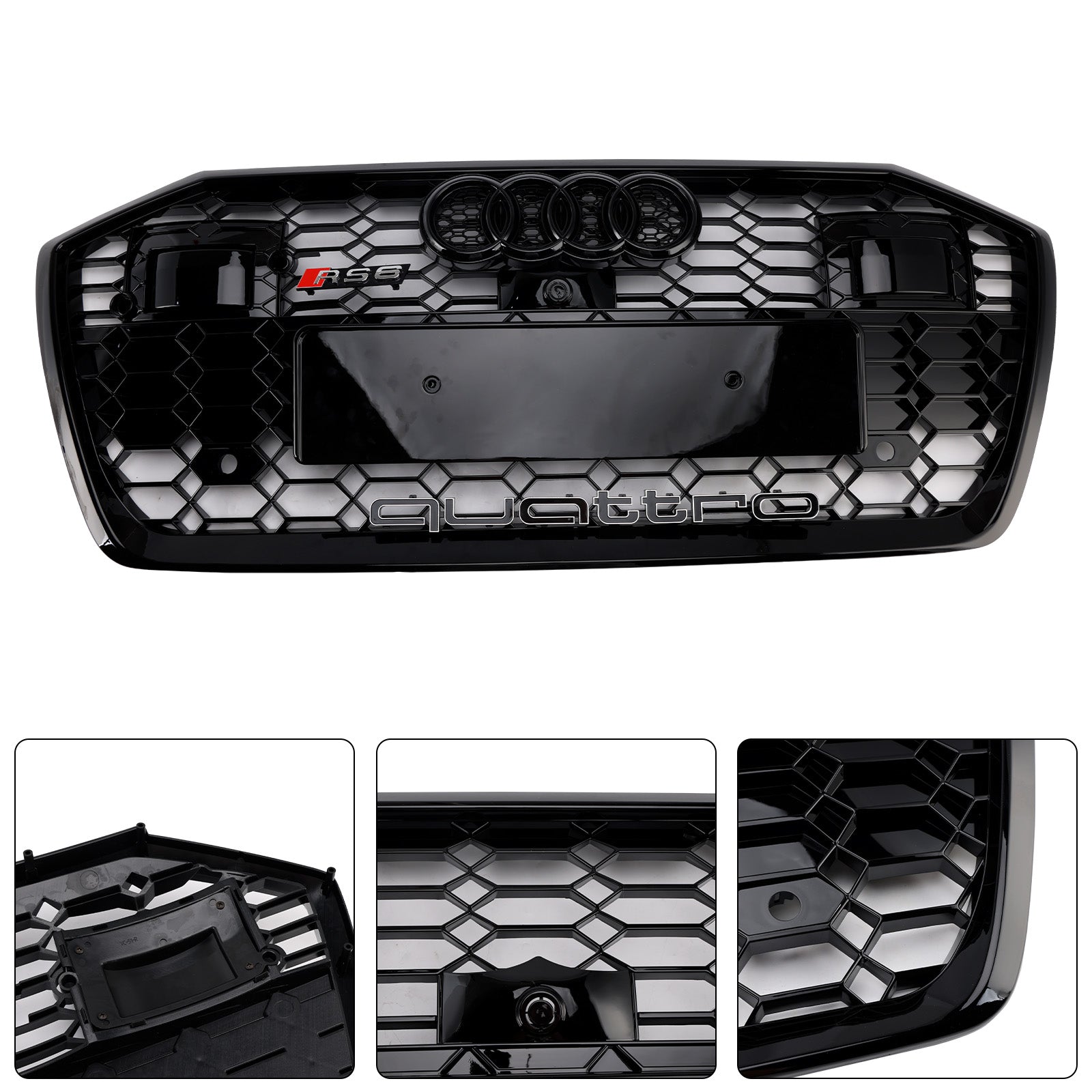 2019-2023 Audi A6 S6 W/ACC RS6 Style Honeycomb Mesh Front Grille Grill
