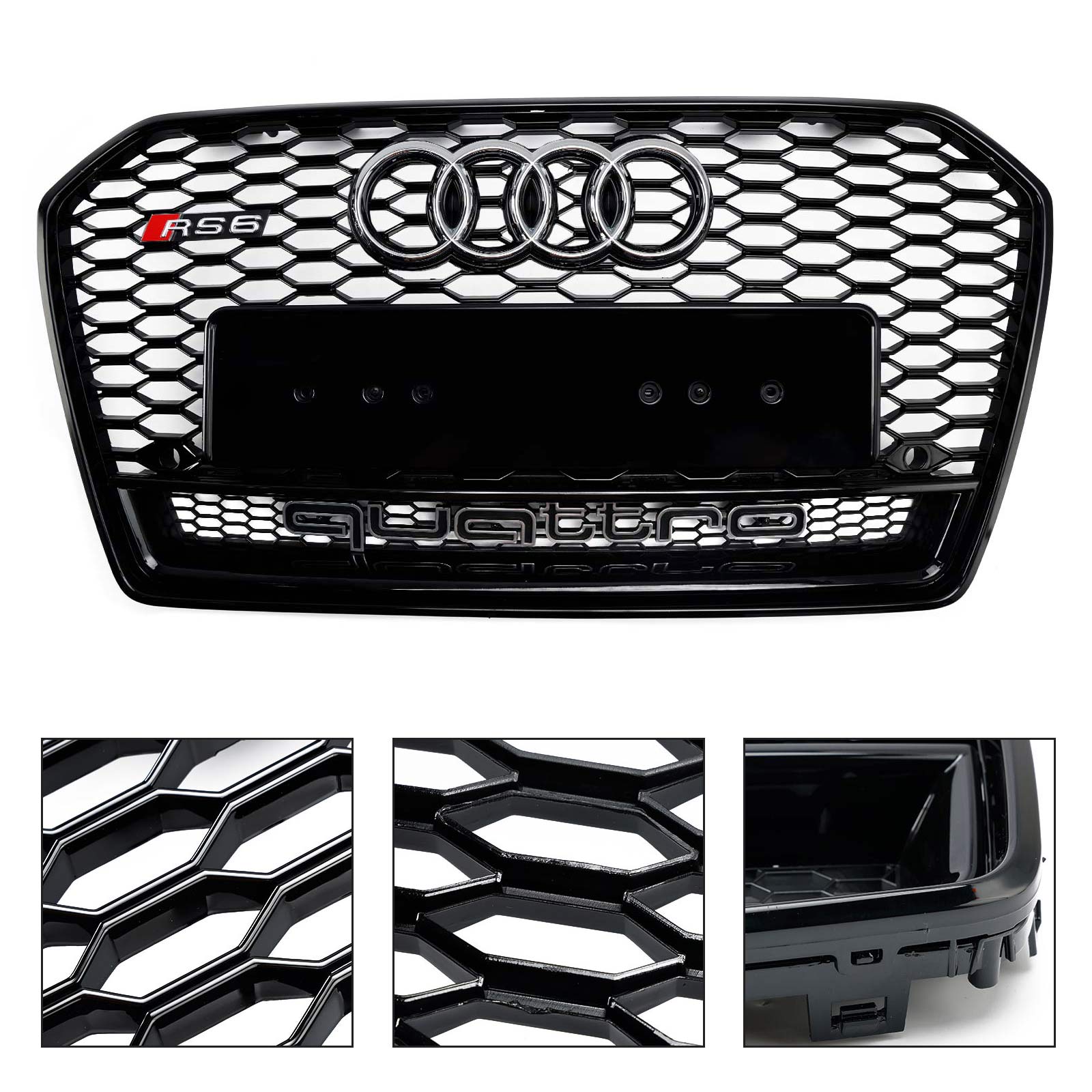 2016 2017 2018 Audi A6 S6 C7 C7PA RS6 Style Honeycomb Mesh Front Grill Grille Black