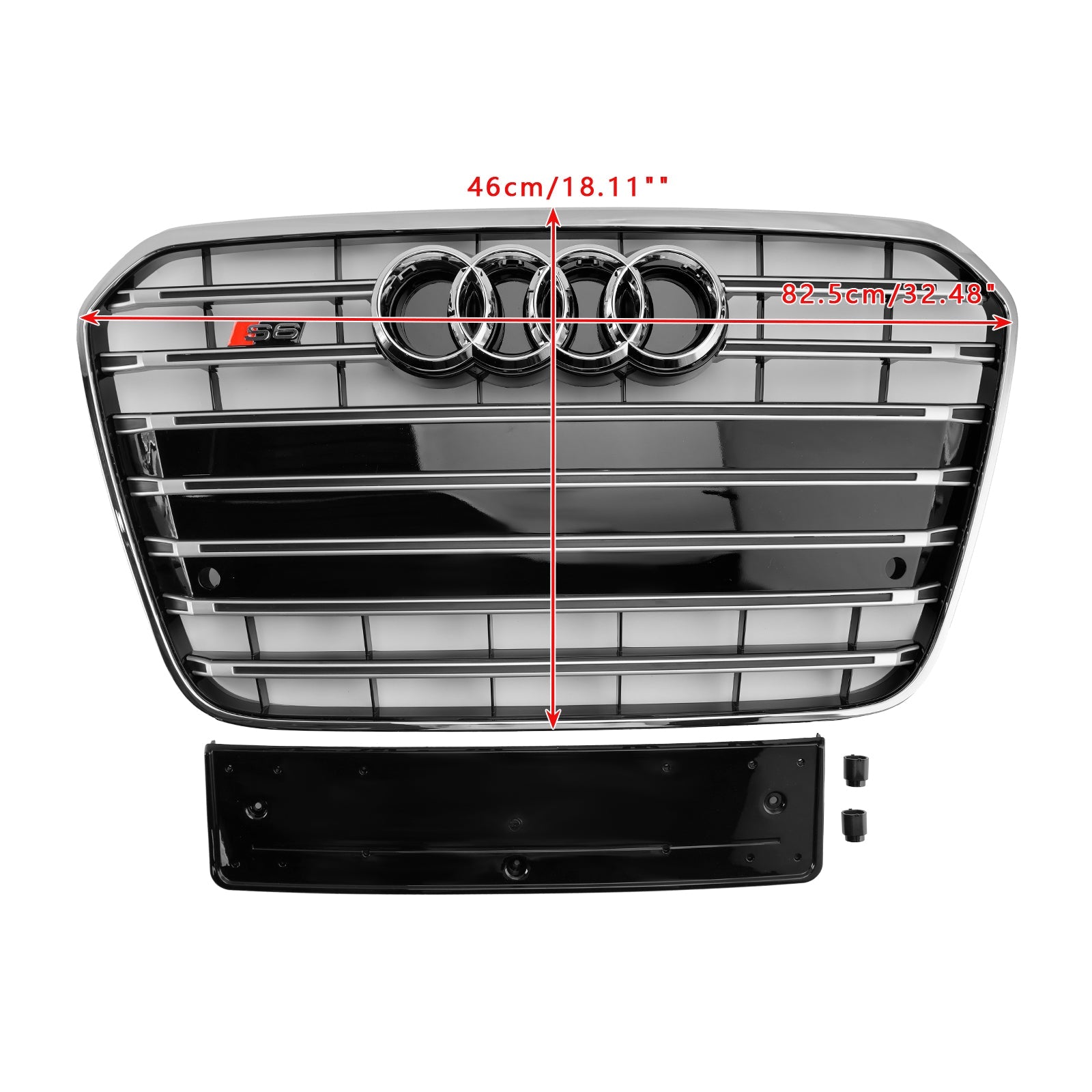 2012-2015 Audi A6 C7 S6 Style Front Bumper Grill Grille Chrome