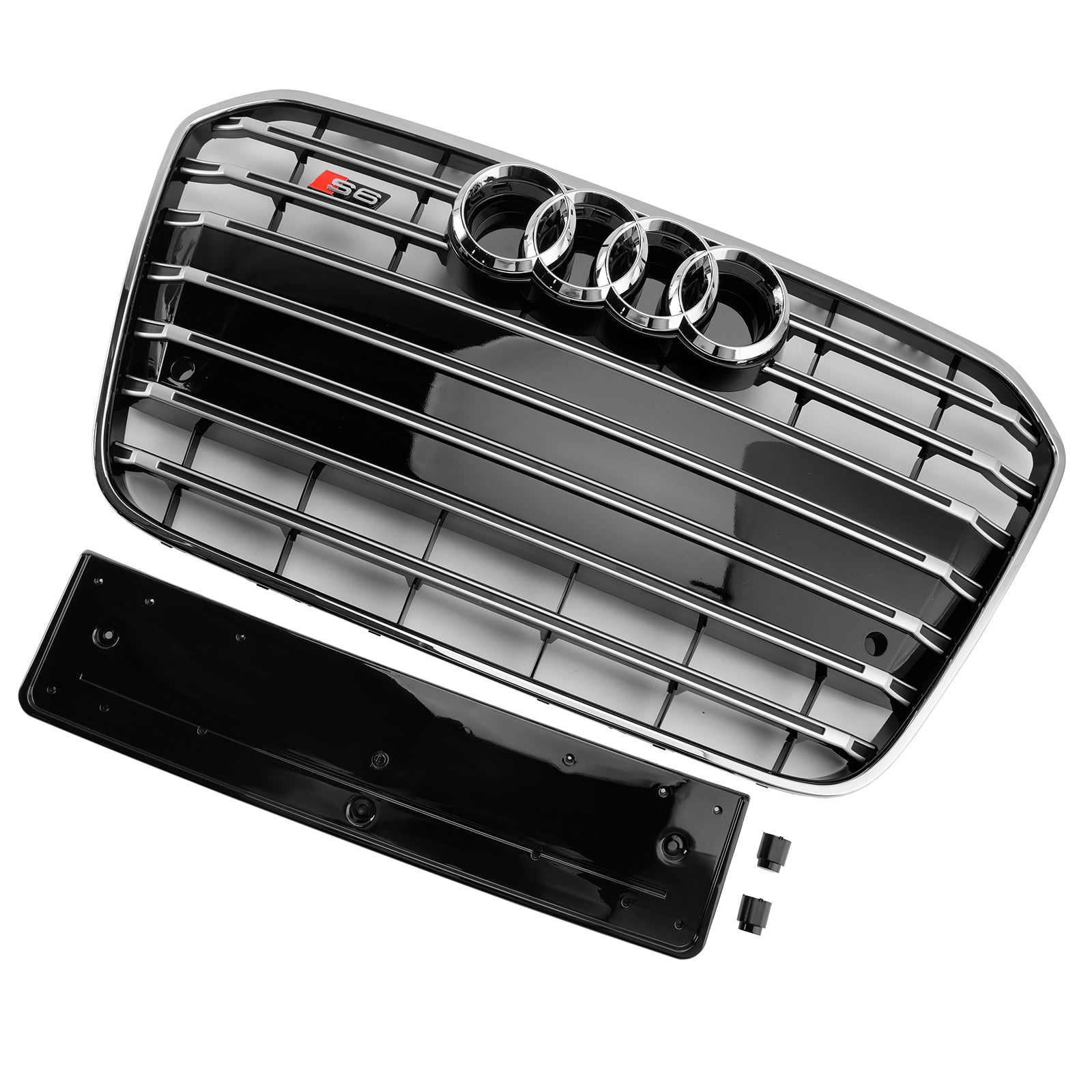 2012-2015 Audi A6 C7 S6 Style Front Bumper Grill Grille Chrome