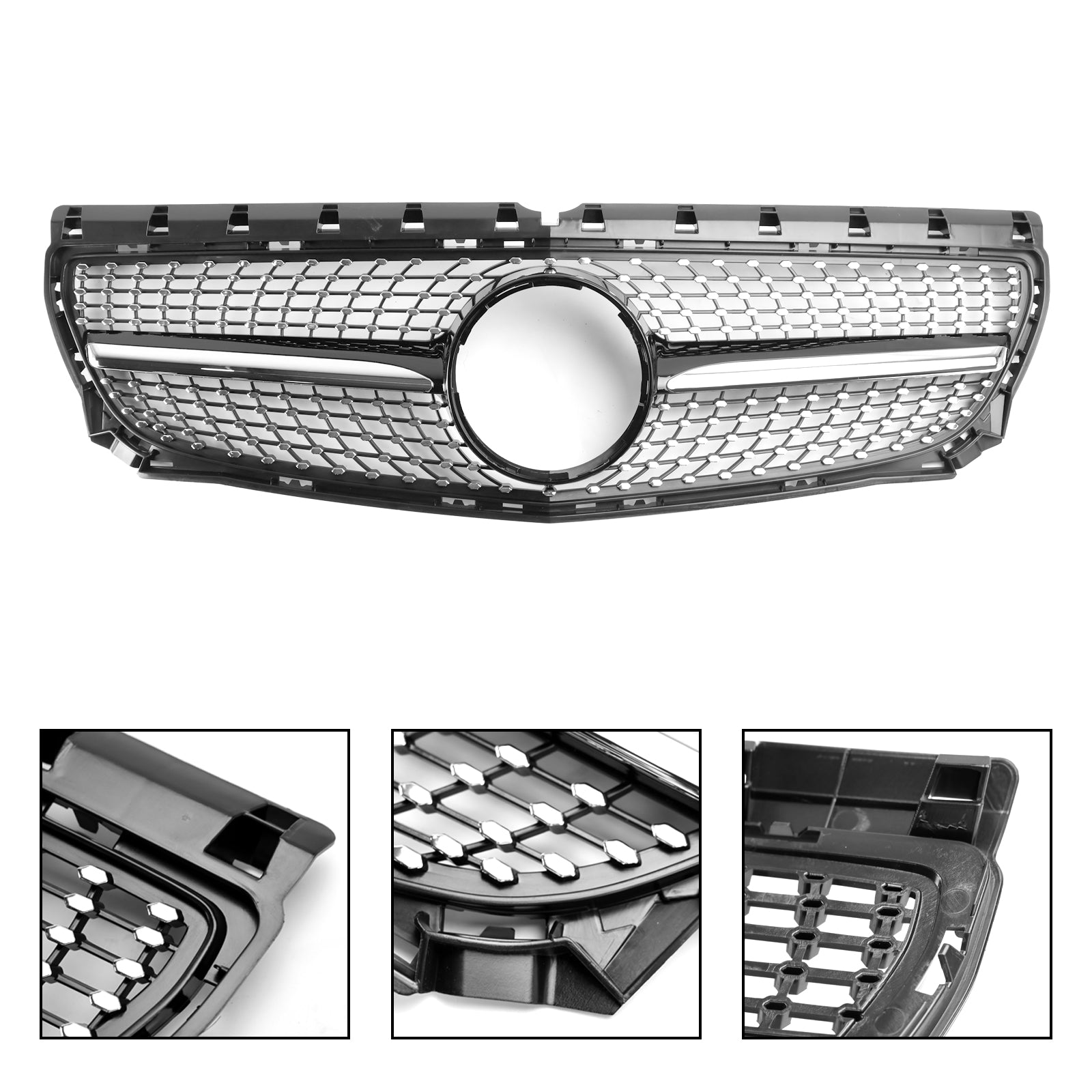 Front Bumper Grill Grille Fit Mercedes Benz B-Class W246 2011-2014 Diamond