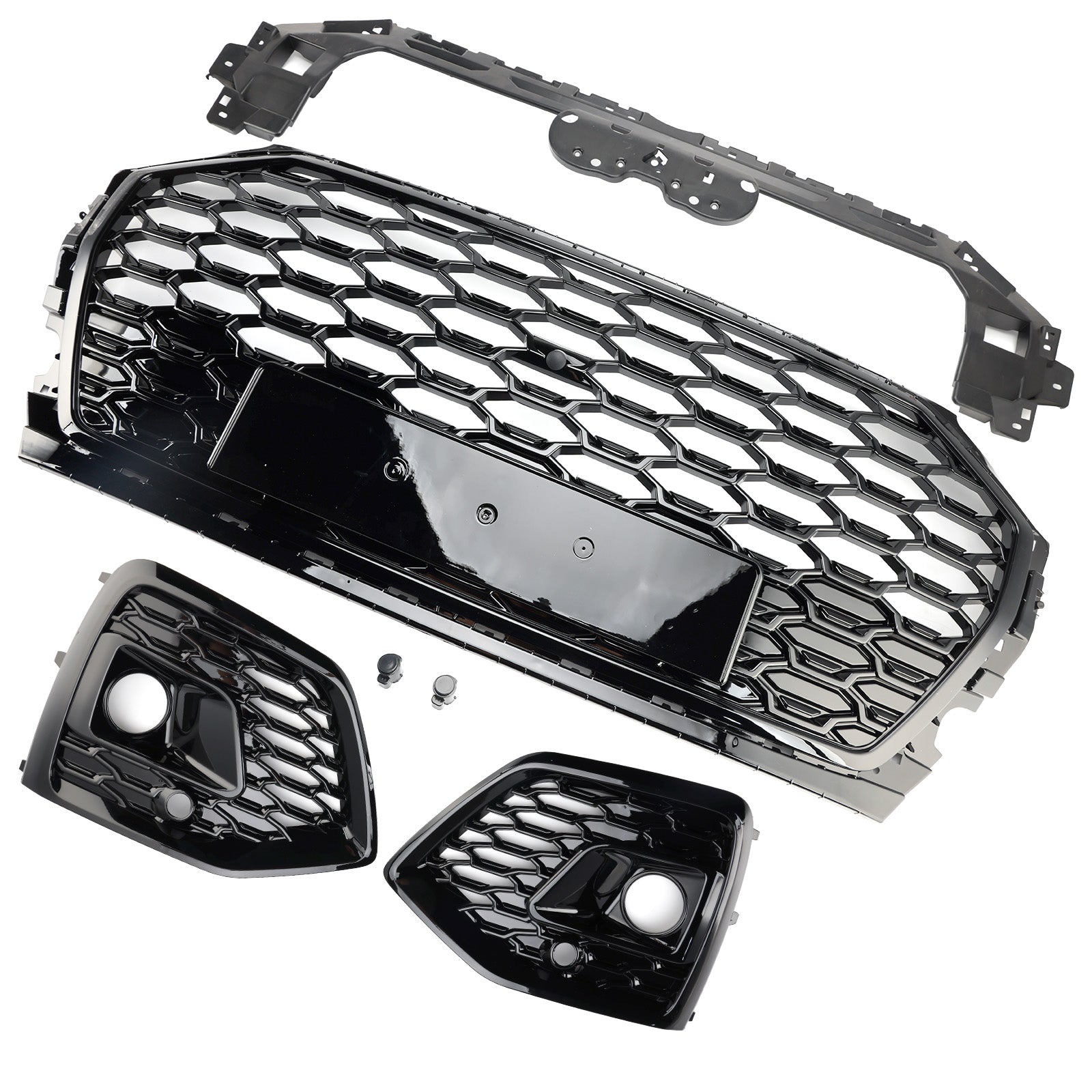 2021-2025 Audi Q5 Front Bumper Grille Honeycomb Grill & Fog Light Cover