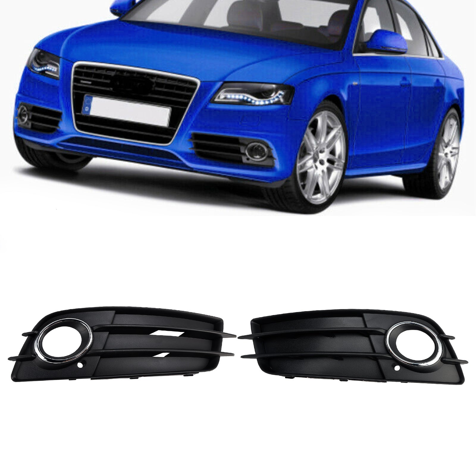 2008-2012 Audi A4 B8 S-Line S4 Pair Car Fog Light Grill Cover Left&Right