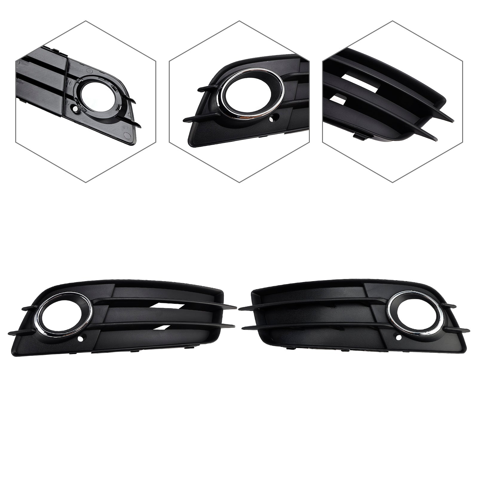 2008-2012 Audi A4 B8 S-Line S4 Pair Car Fog Light Grill Cover Left&Right