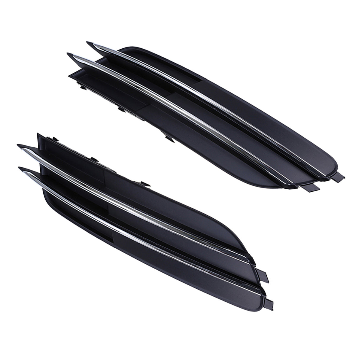 1 Pair Front Bumper Fog Light Grill Cover Bezel For Audi A6 C7 2011-2014