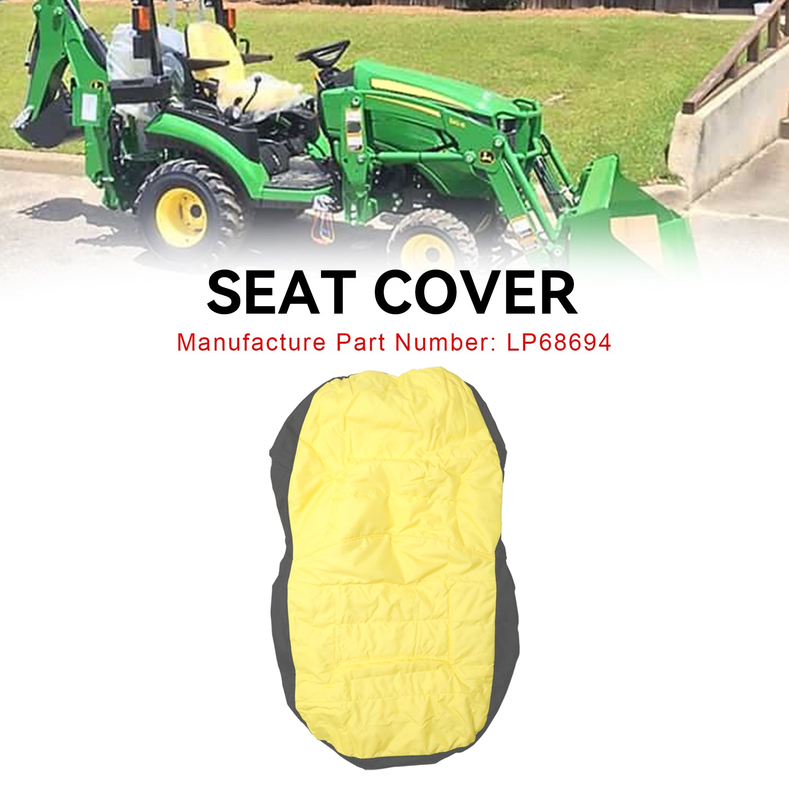 Compact Utility Tractor Seat Cover LP68694 Fit John Deere LP68694 1025R & 2025R