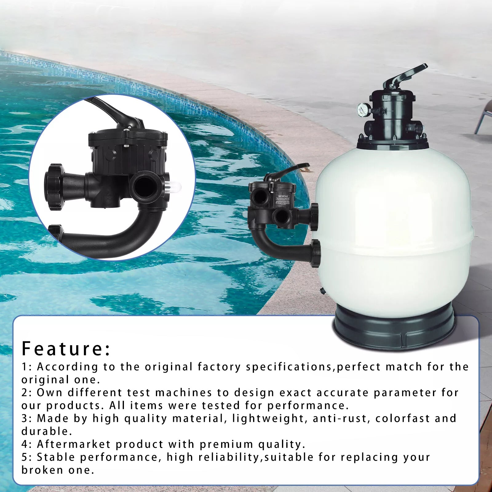 SP0710XR50 Multiport Control Valve For Hayward Pro-Series Vari-Flo
