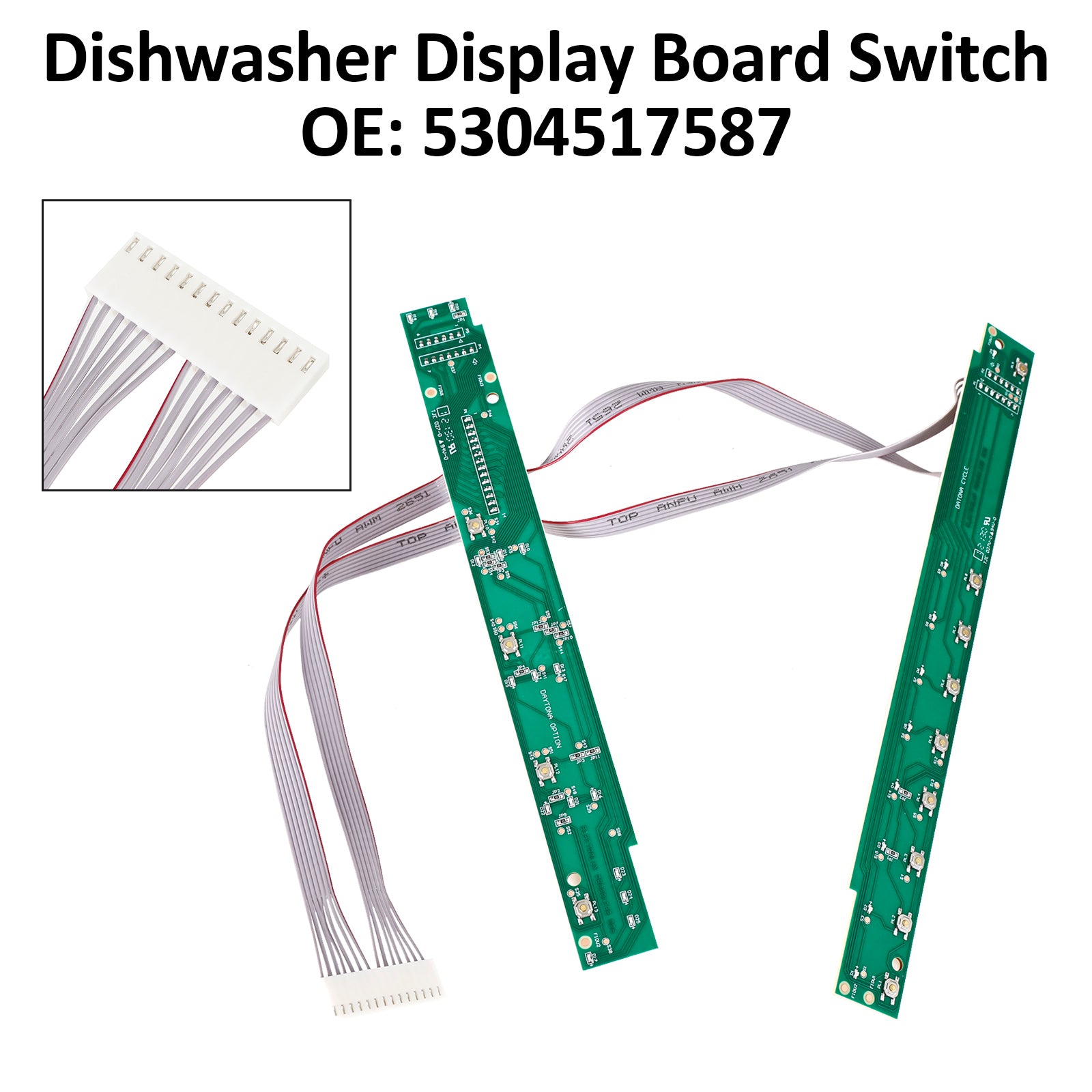 Electrolux Frigidaire New Dishwasher Display Board Switch Assembly 5304517587 Electrolux, Frigidaire, Kenmore / Sears, Whirlpool, White-Westinghouse (and more!)