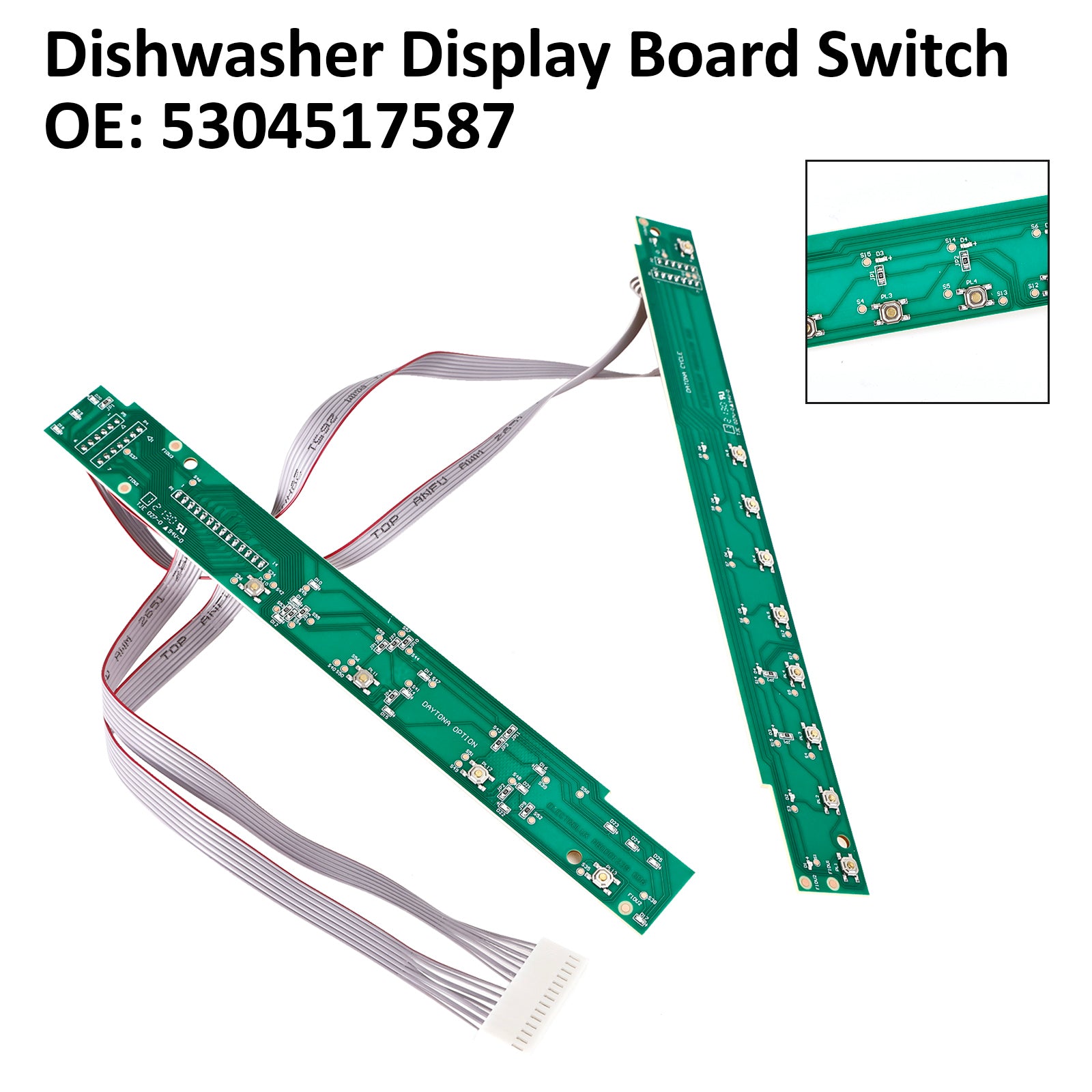 Electrolux Frigidaire New Dishwasher Display Board Switch Assembly 5304517587 Electrolux, Frigidaire, Kenmore / Sears, Whirlpool, White-Westinghouse (and more!)