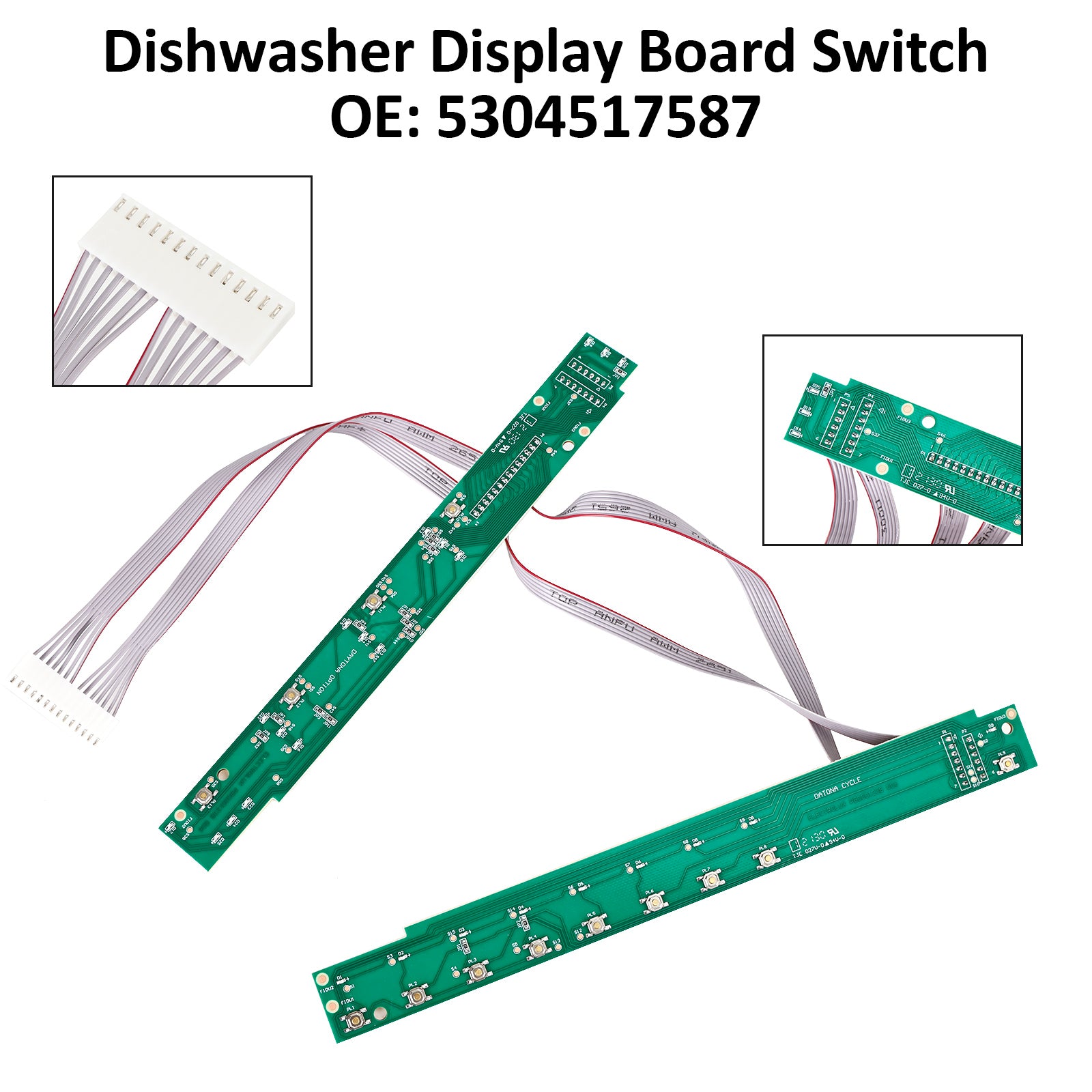 Electrolux Frigidaire New Dishwasher Display Board Switch Assembly 5304517587 Electrolux, Frigidaire, Kenmore / Sears, Whirlpool, White-Westinghouse (and more!)