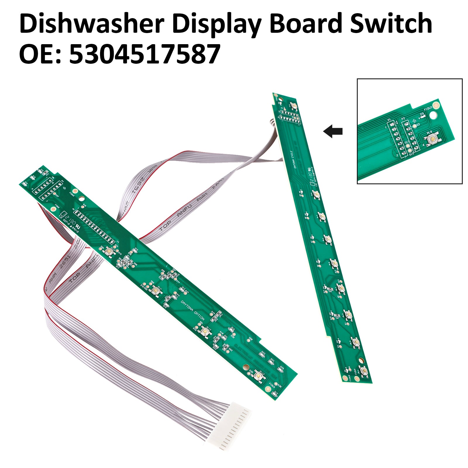 Electrolux Frigidaire New Dishwasher Display Board Switch Assembly 5304517587 Electrolux, Frigidaire, Kenmore / Sears, Whirlpool, White-Westinghouse (and more!)
