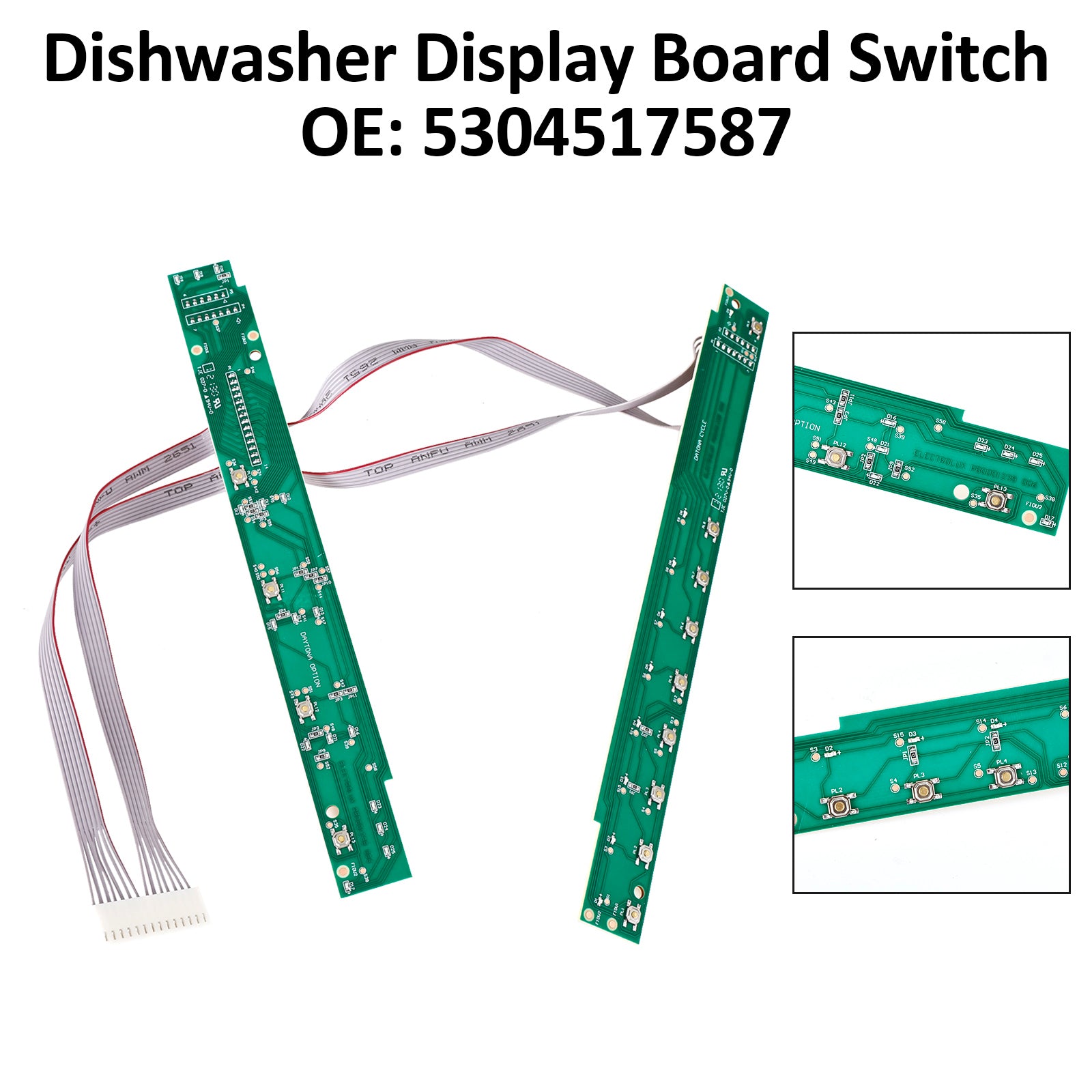 Electrolux Frigidaire New Dishwasher Display Board Switch Assembly 5304517587 Electrolux, Frigidaire, Kenmore / Sears, Whirlpool, White-Westinghouse (and more!)