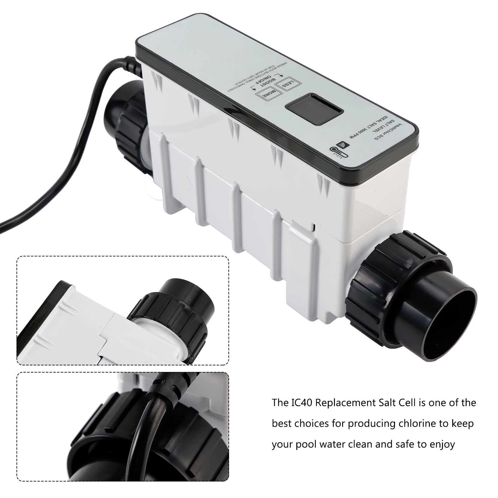 IC40 EC-520555 Replacement Salt Cell Chlorine Generator for In-Ground Pools Up