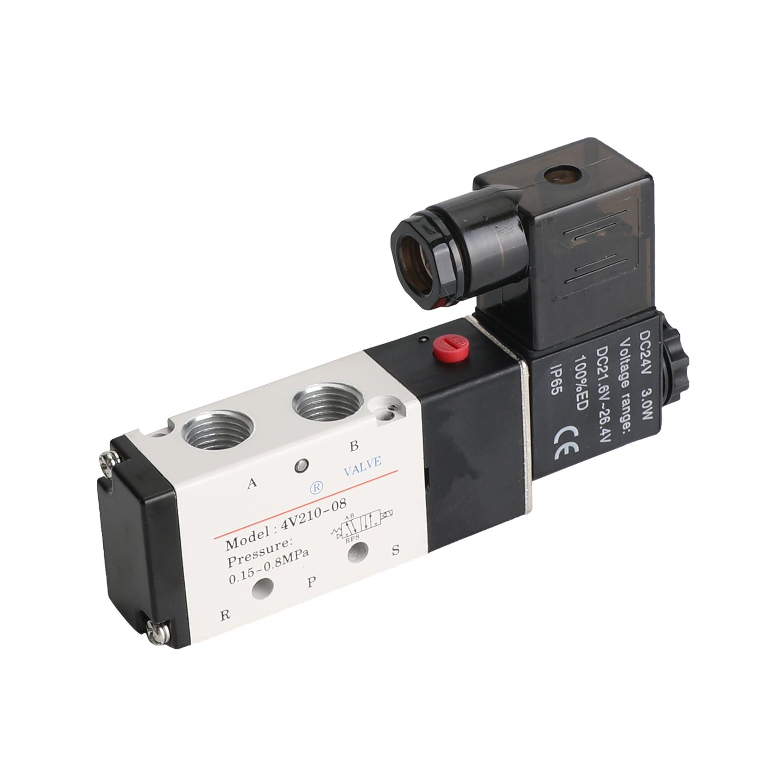 4V210-08 5 Way 2 Position Dc 24V Pneumatic Electric Solenoid Air Valve