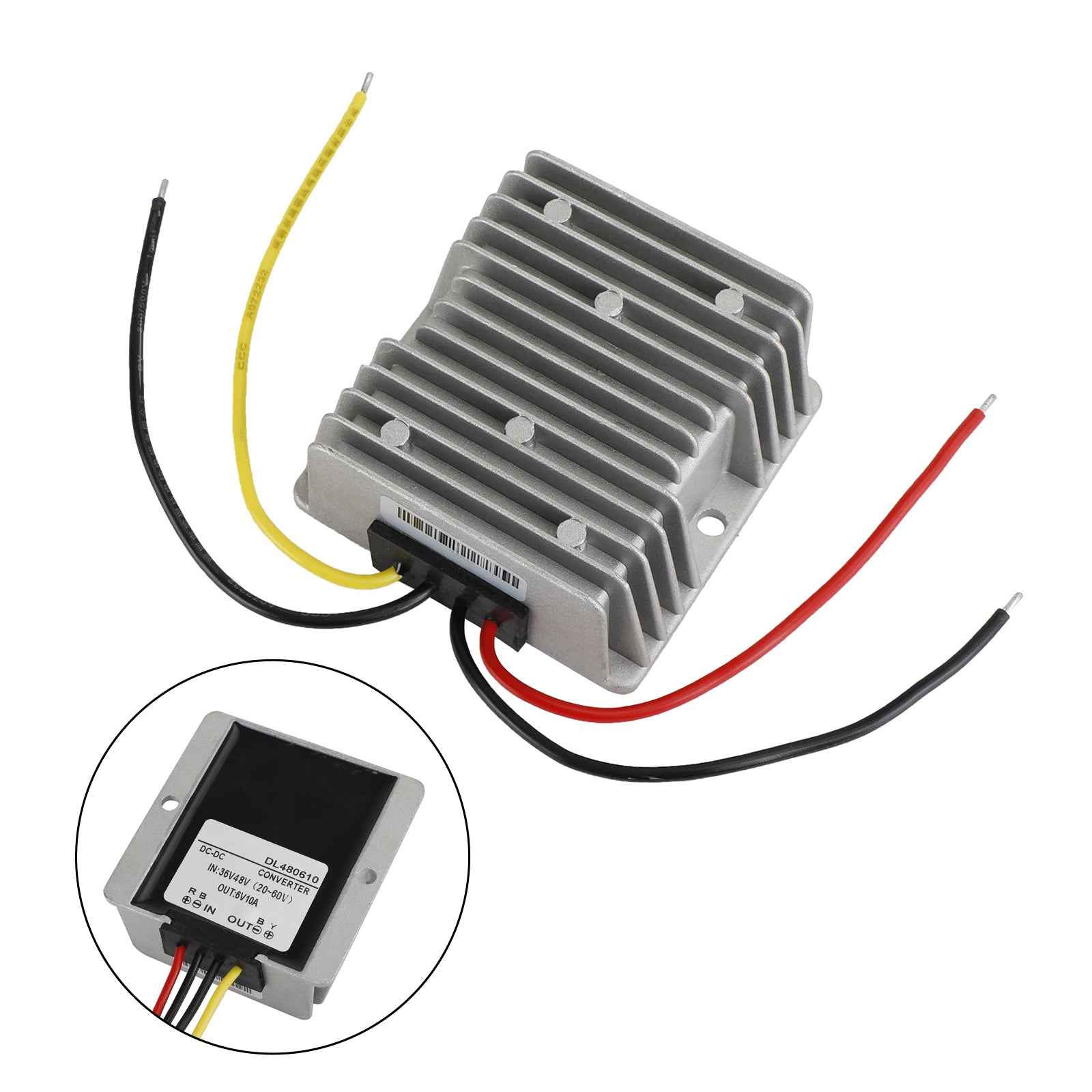 10A Waterproof DC/DC Converter Power Supply Regulator 36V/48V Step Down To 6V