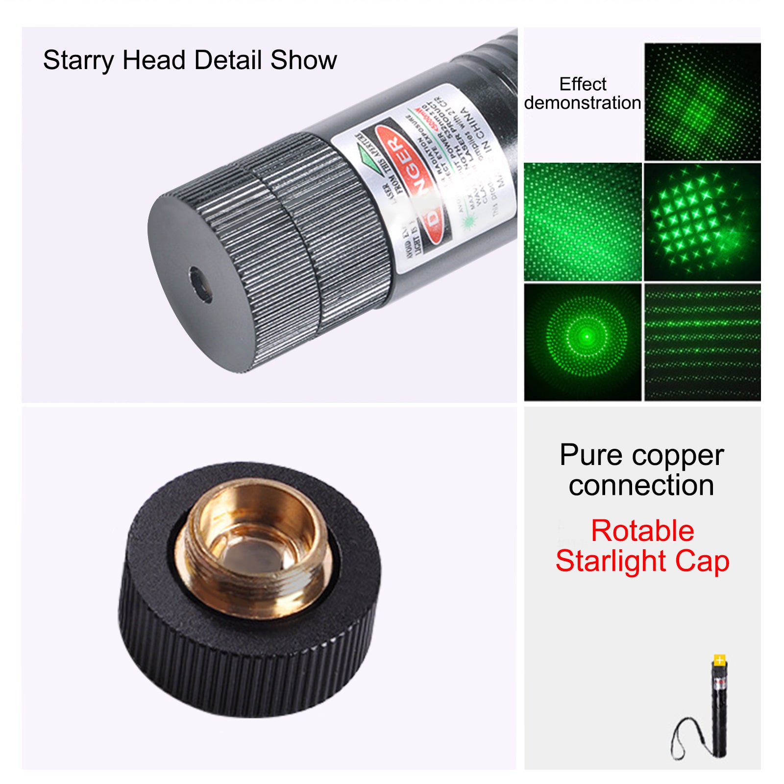 500Mile 532nm 303 Green Laser Pointer Visible Beam Light Lazer Pen+18650+Charger