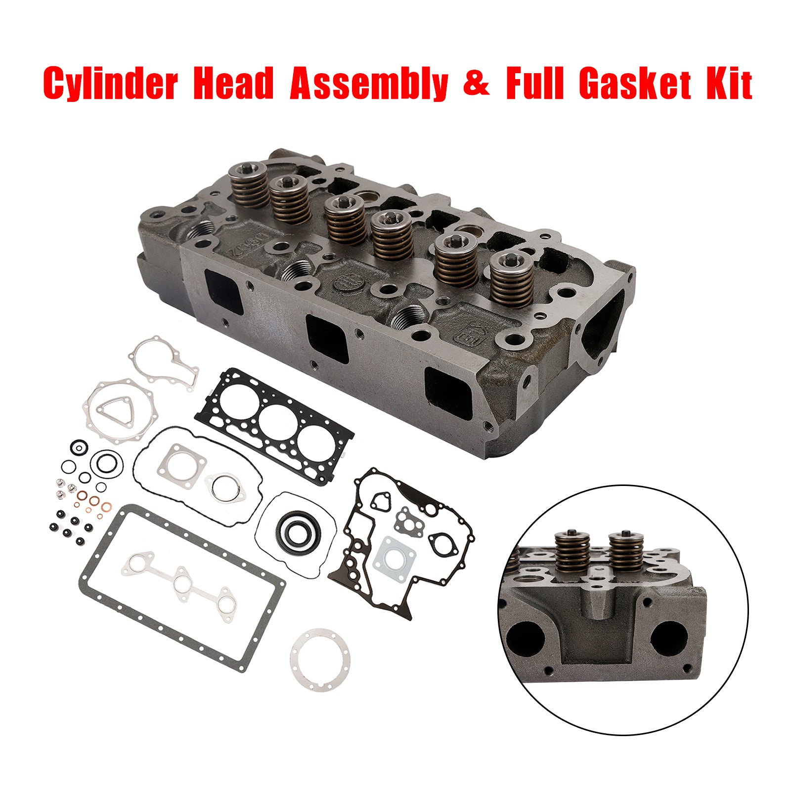 Kubota D902 RTV900 트랙트 1G962-03045 용 완전한 실린더 헤드+개스킷 키트