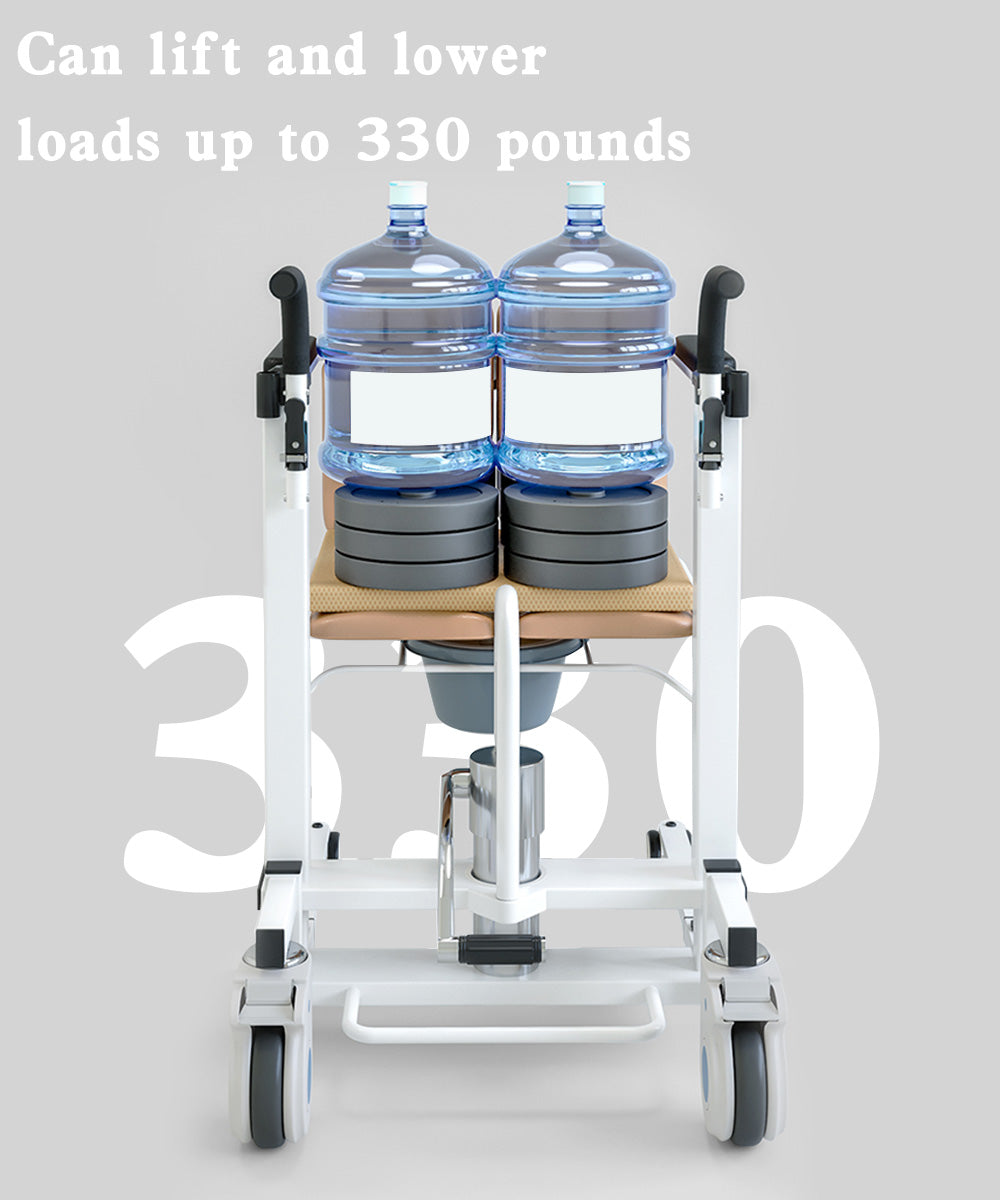 Patient Chair Hydraulic Transferred Lift Wheelchair w/180 degrees Split Seat And Table