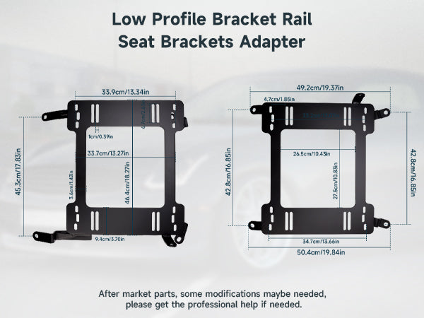 2003-2006 Infiniti G35 2X Low Profile Bracket Rail Seat Brackets Adapter