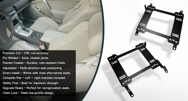 2003-2006 Infiniti G35 2X Low Profile Bracket Rail Seat Brackets Adapter