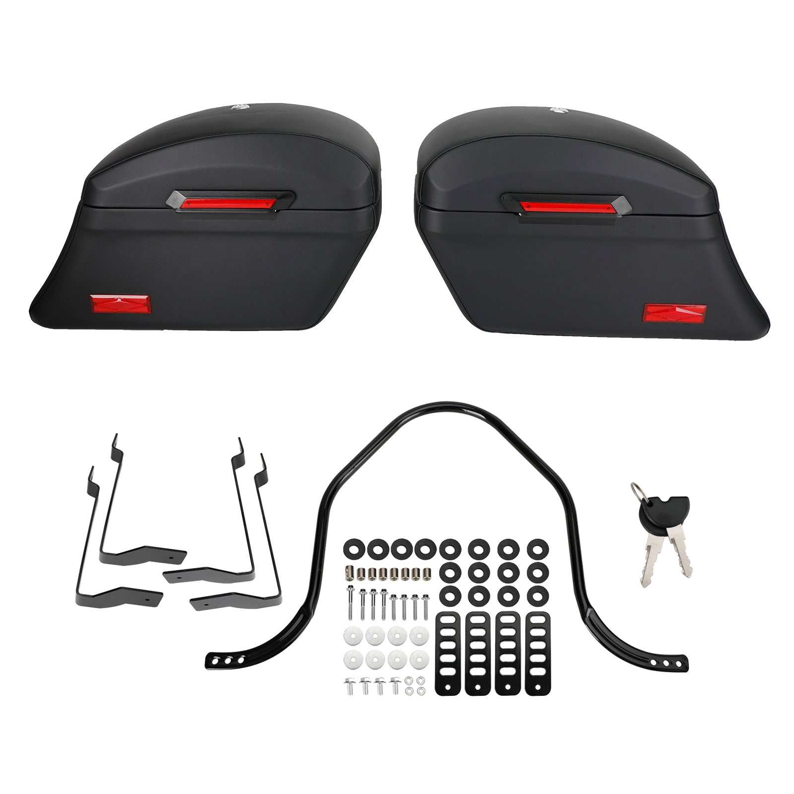 Heavy Duty Mounting Kit & Hard Bags Saddlebags For Fat Boy Softai Road King