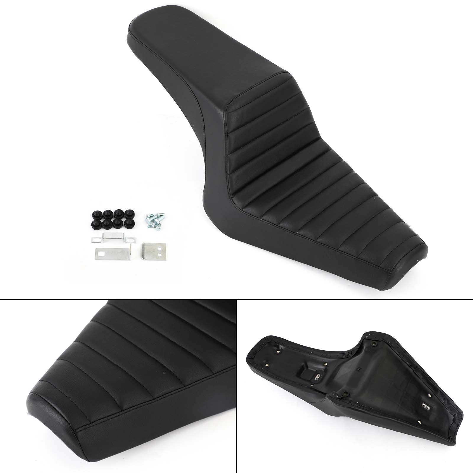 야마하 2013-2019 XVS 950 볼트에 맞는 클래식 스티치 라이더 조수석 블랙