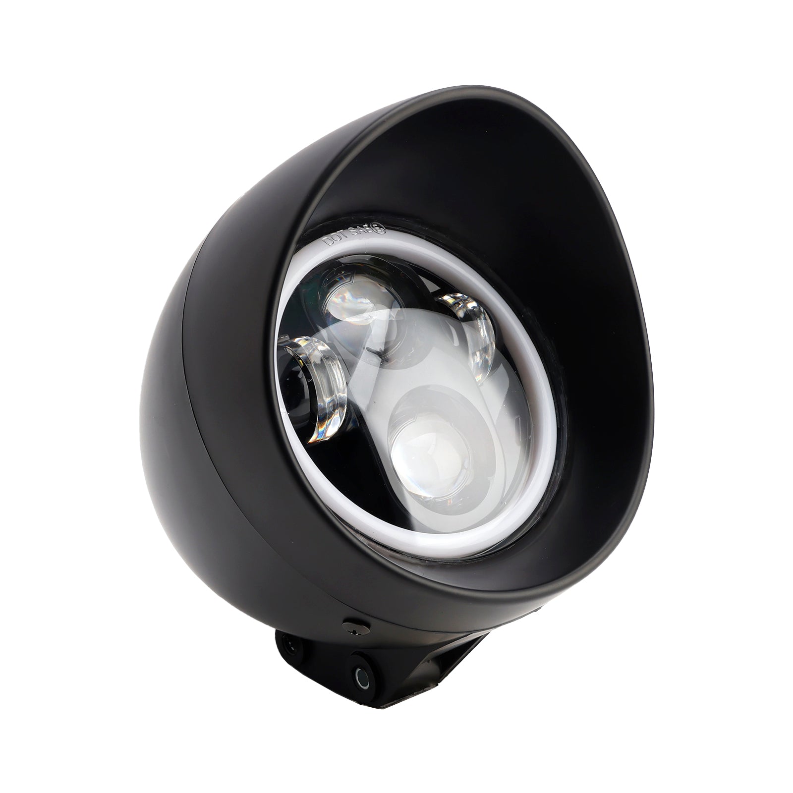 5.75" Headlight Lamp Spotlight Universal 4-Bulbs Fits For Motorcycle Chrome