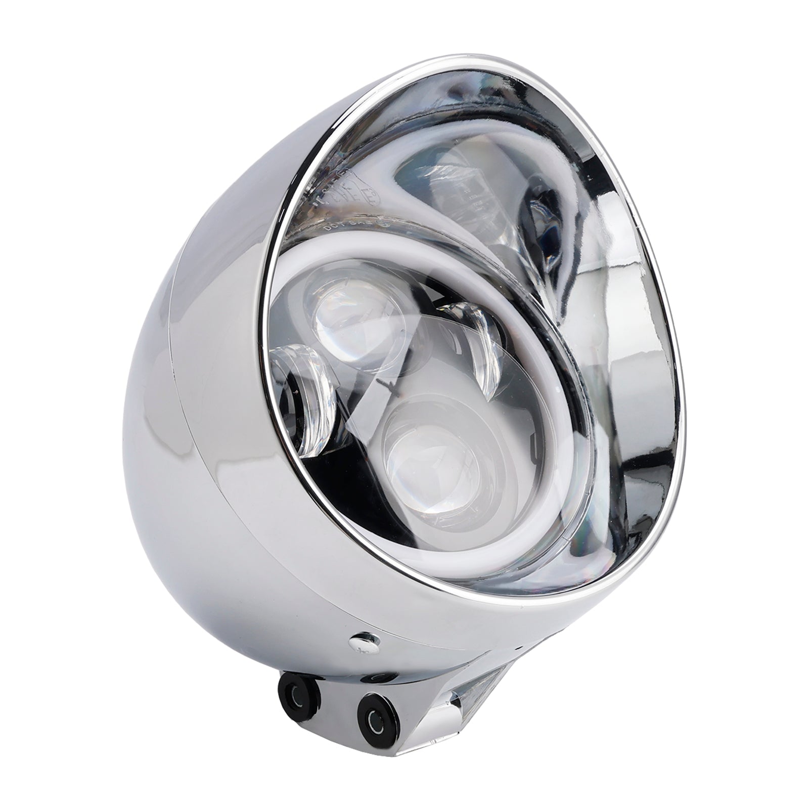 5.75" Headlight Lamp Spotlight Universal 4-Bulbs Fits For Motorcycle Chrome