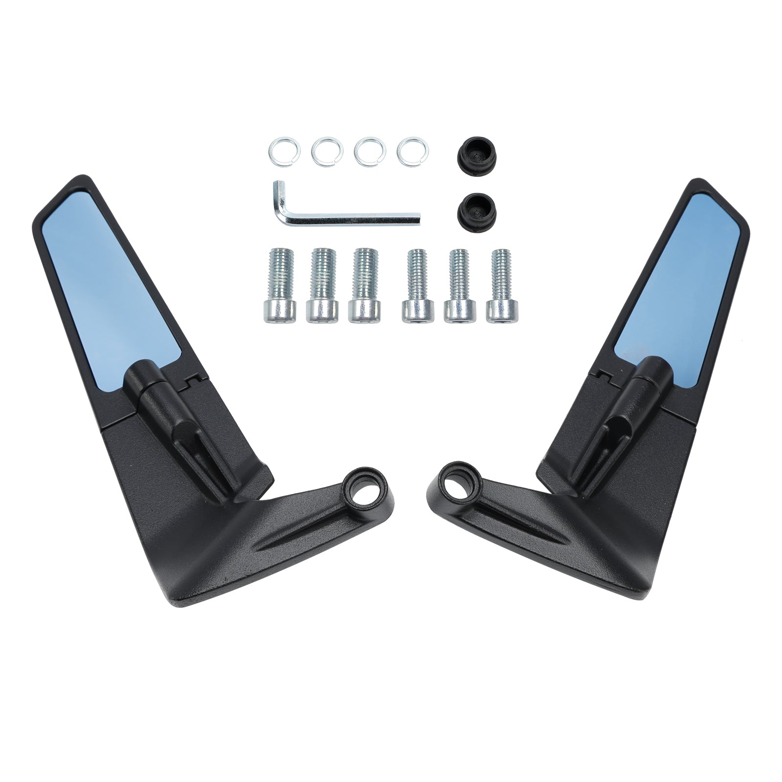 Swivel Wing Fin Rearview Mirrors For Suzuki SV 650 GSX-S 750 950 1000 2017-2023