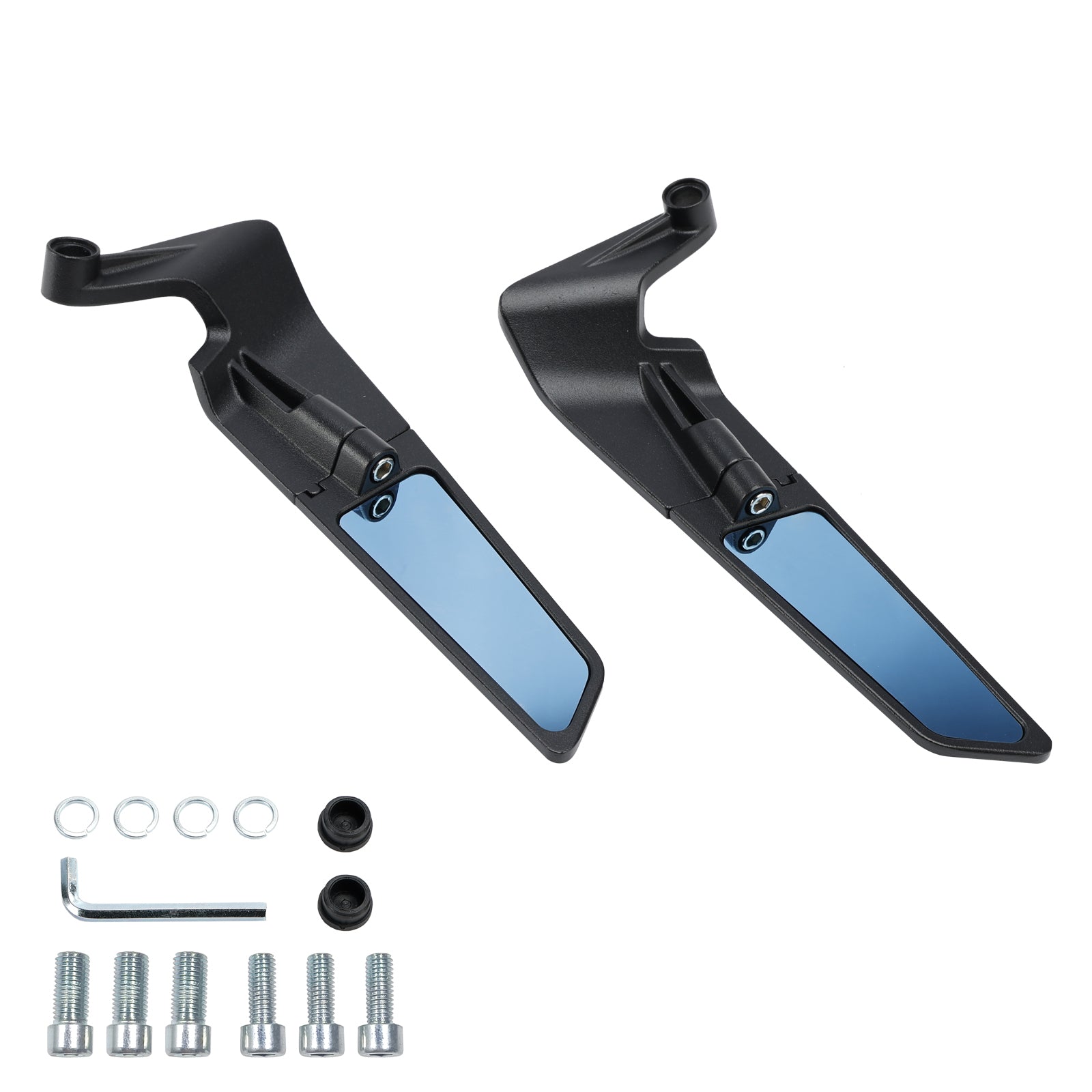 Swivel Wing Fin Rearview Mirrors For Suzuki SV 650 GSX-S 750 950 1000 2017-2023