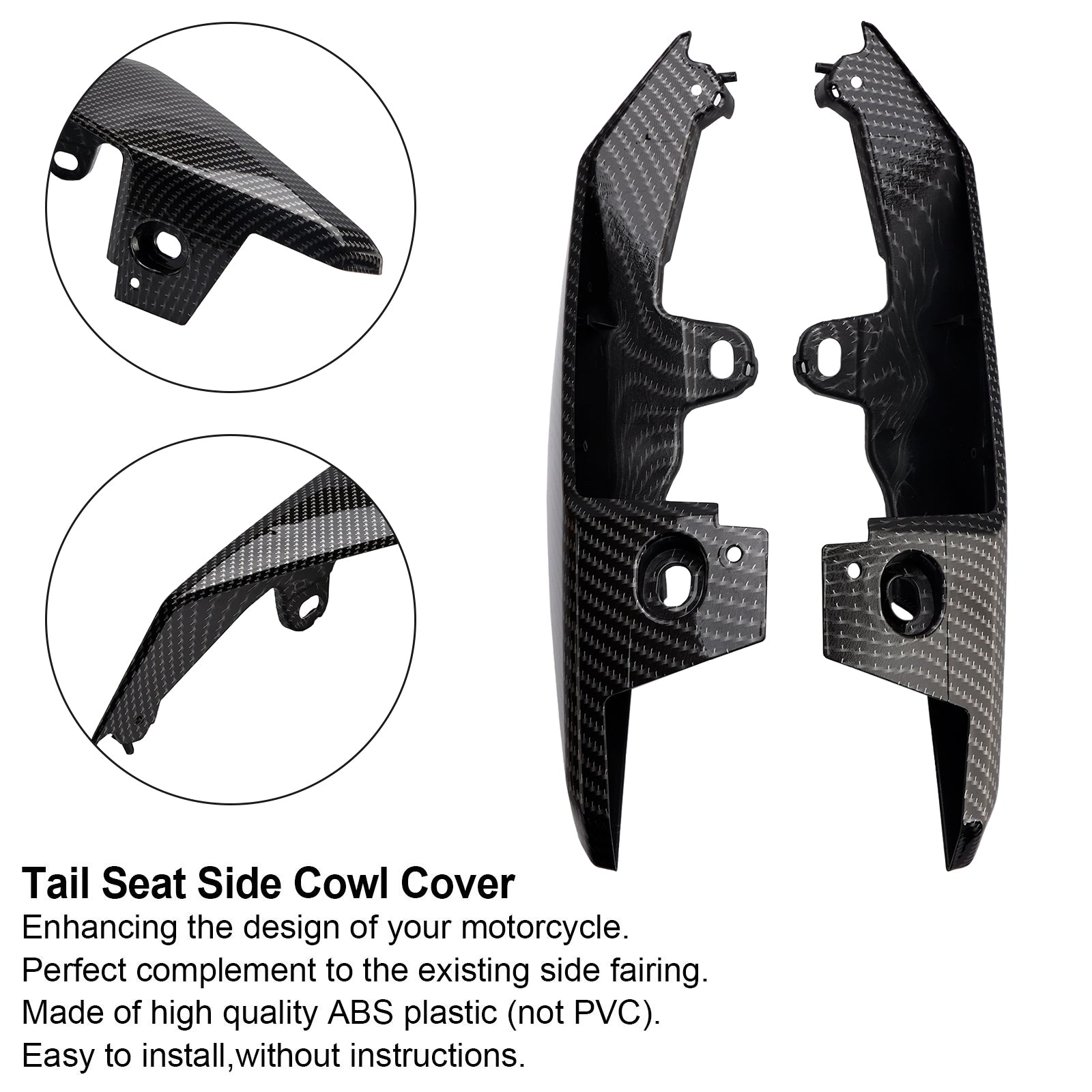 Carenado de cubierta lateral de asiento trasero de carbono para Yamaha MT-09 FZ09 2017-2021 genérico