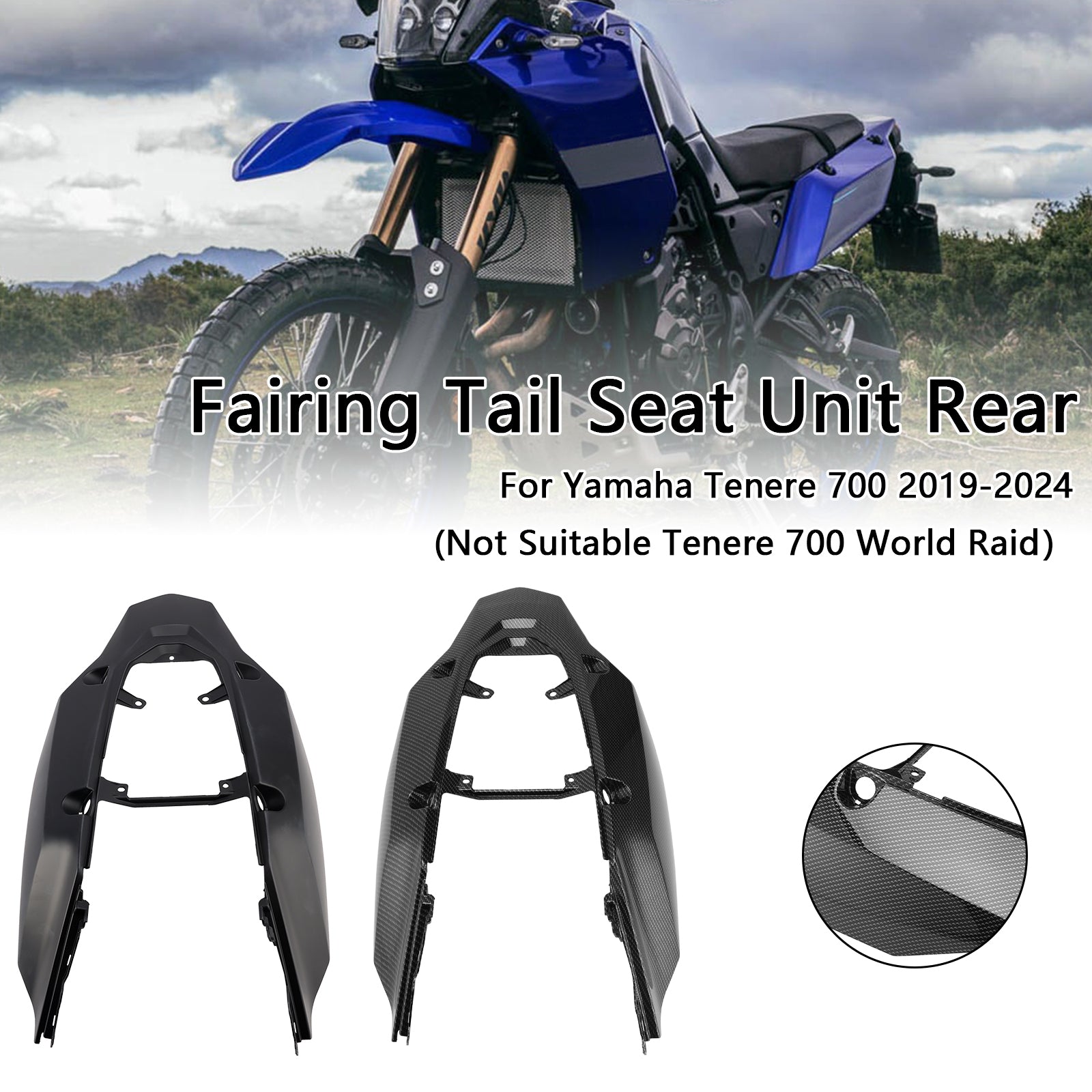 Fairing Tail Seat Unit Rear For 2019-2024 Yamaha Tenere 700 (Not Suitable Tenere 700 World Raid)