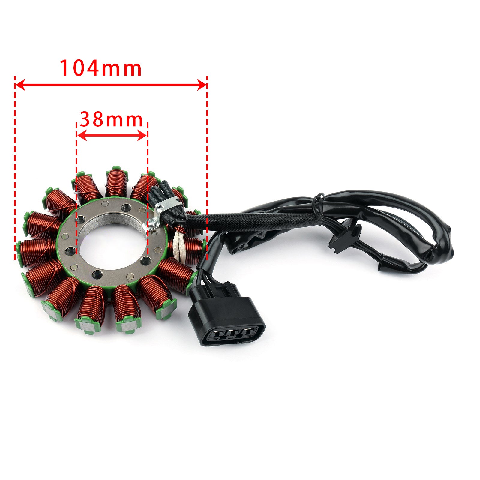 15-Pole 104mm Generator Stator Fit for BMW S 1000 RR 2009-2019 / S 1000 R 2013-2021 / S 1000 XR 2014-2019