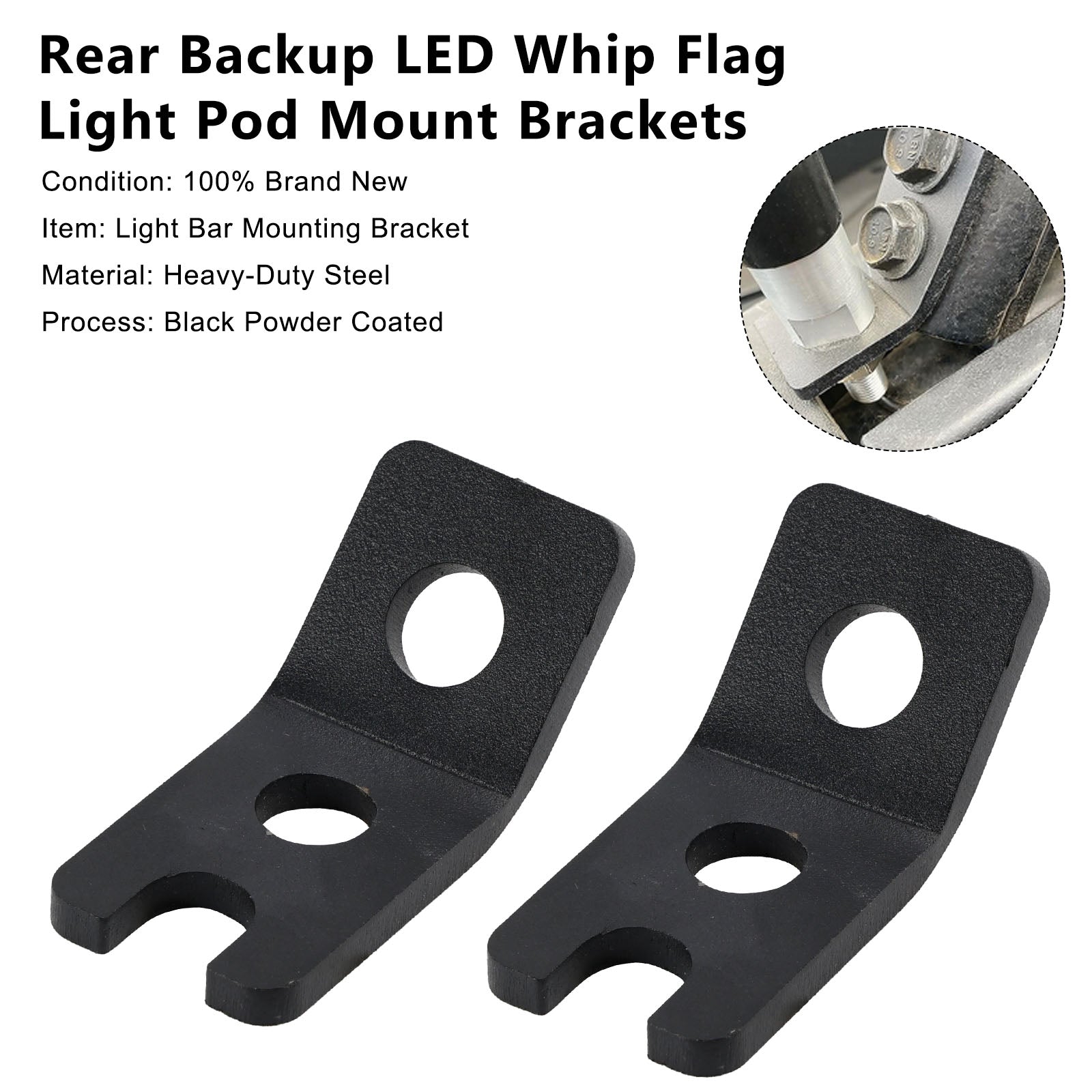 Rear Backup LED Whip Flag Light Pod Mount Brackets For Polaris RZR XP 1000 900