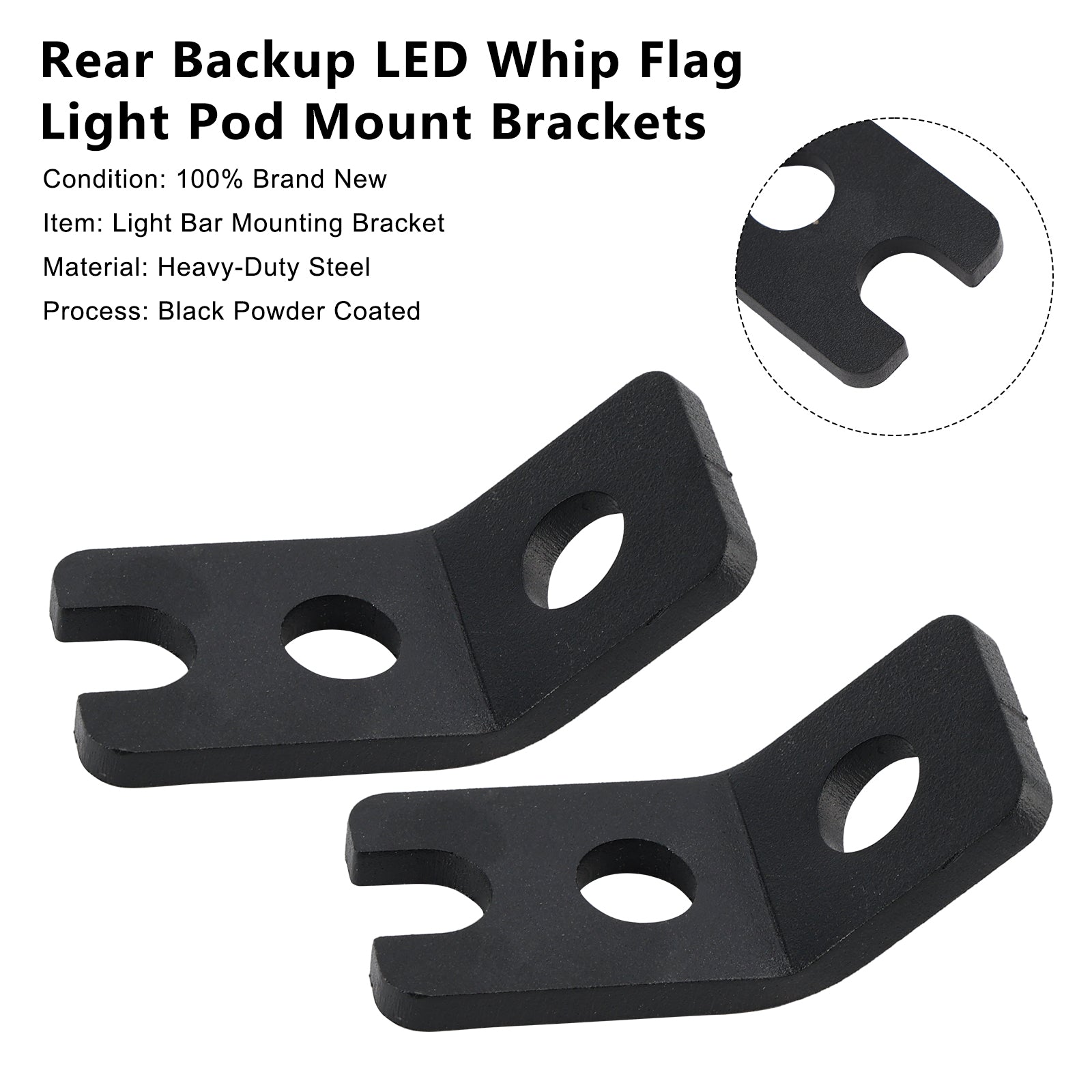 Rear Backup LED Whip Flag Light Pod Mount Brackets For Polaris RZR XP 1000 900