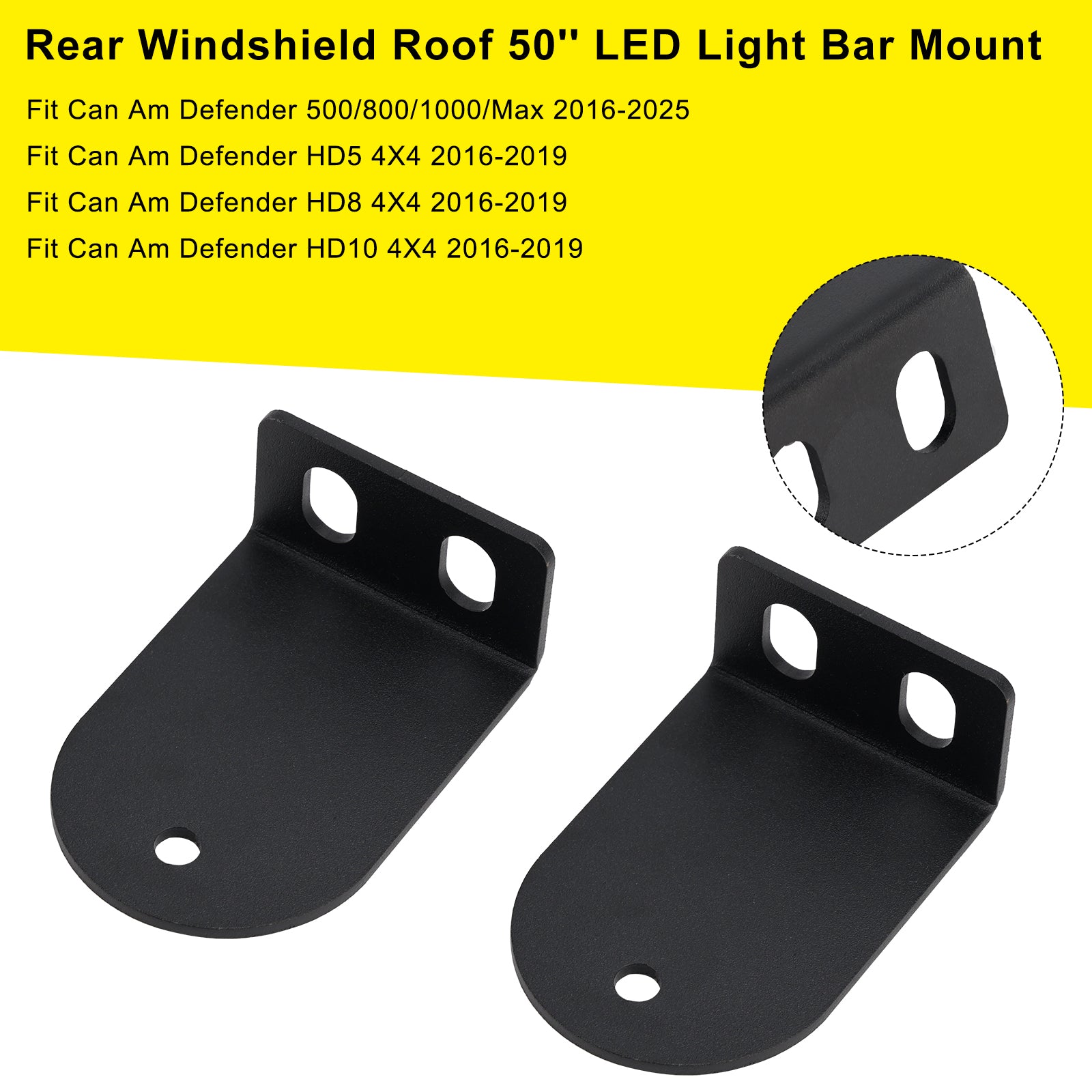 Rear Windshield Roof 50"LED Light Bar Mount For Can Am Defender 500/800/1000