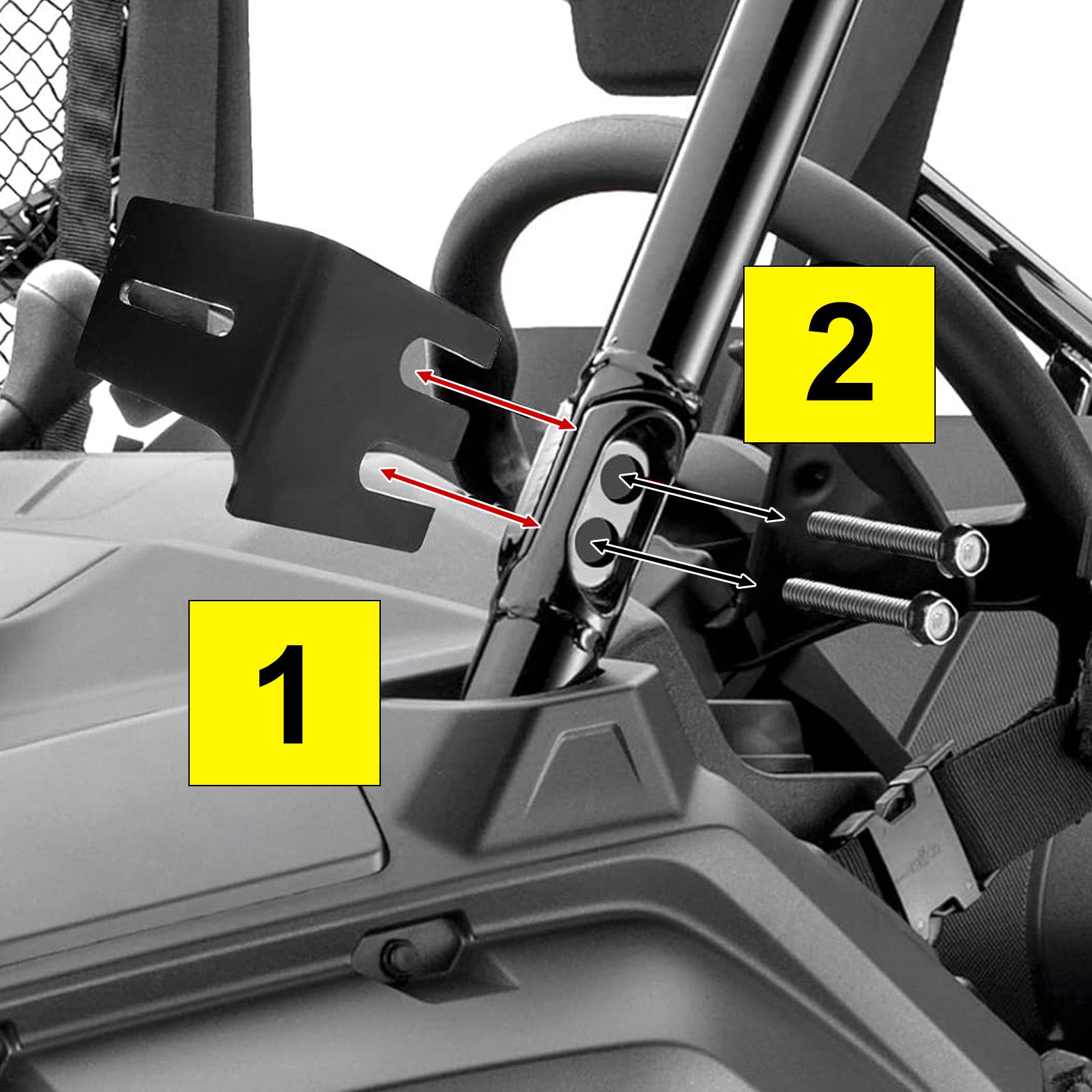 2014+ Honda Pioneer 700 1000 Side Pillar Hood Light Bar Mount Bracket
