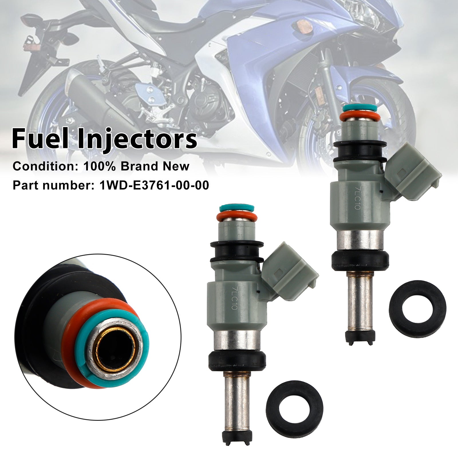 2PCS 1WD-E3761-00-00 Fuel Injectors For Yamaha YZF-R3 2015-2022