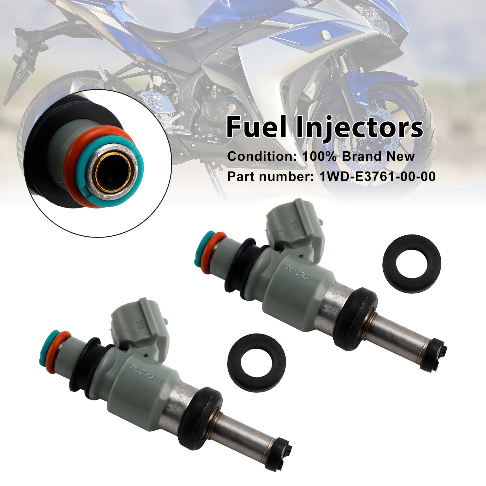 2PCS 1WD-E3761-00-00 Fuel Injectors For Yamaha YZF-R3 2015-2022