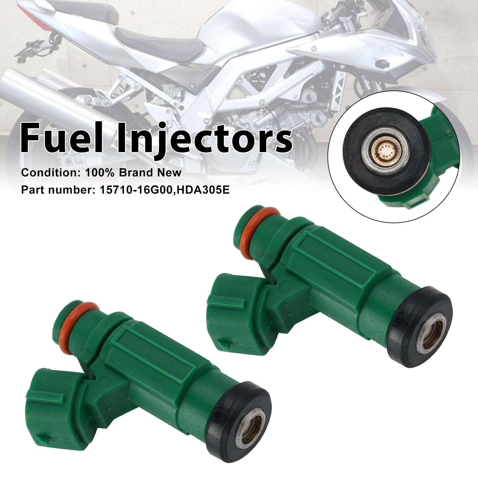 2PC HDA305E Fuel Injectors 15710-16G00 For SUZUKI SV1000 1000S 2003-2007
