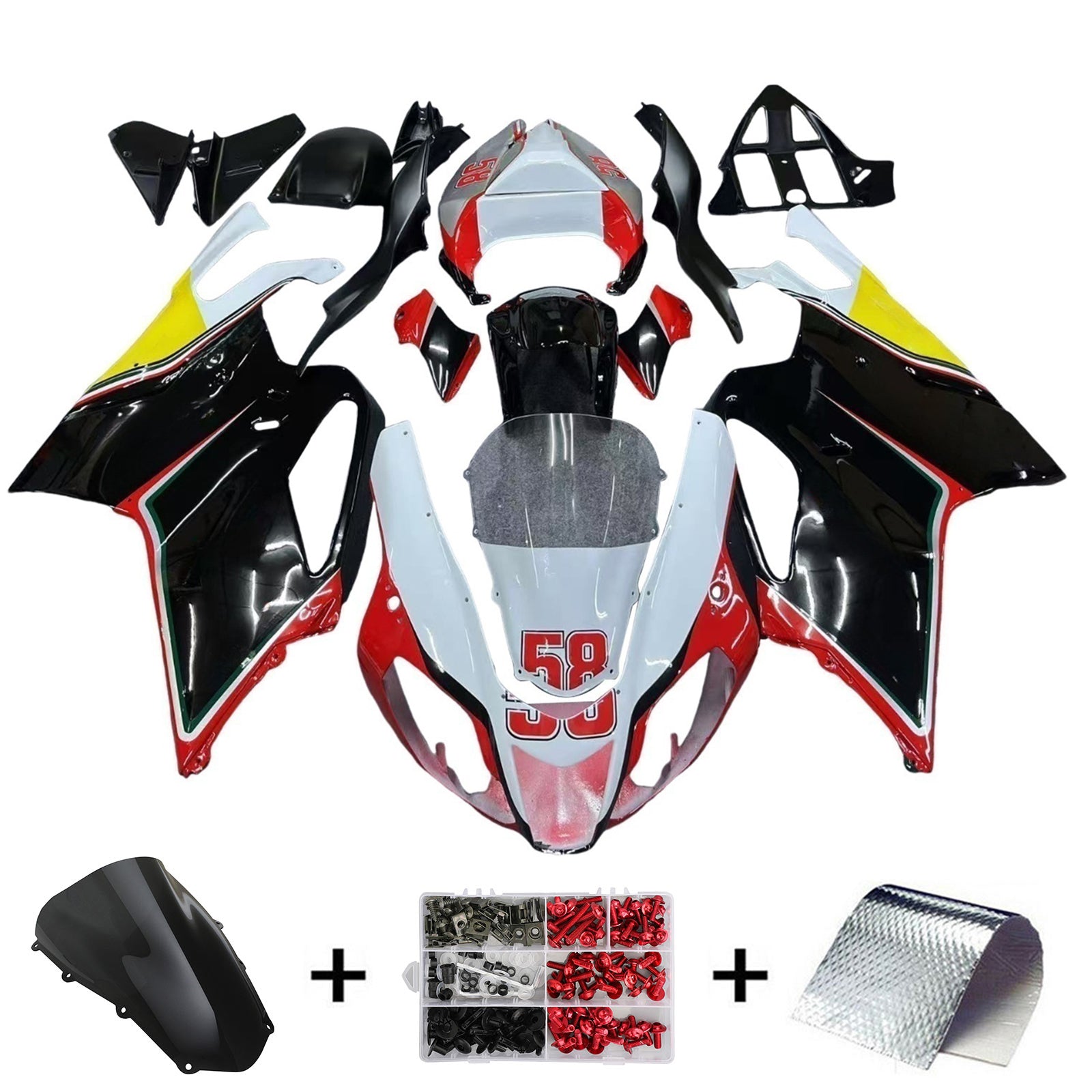 Amotopart Aprilia RSV1000 2003-2006 Fairing Kit Bodywork Plastic