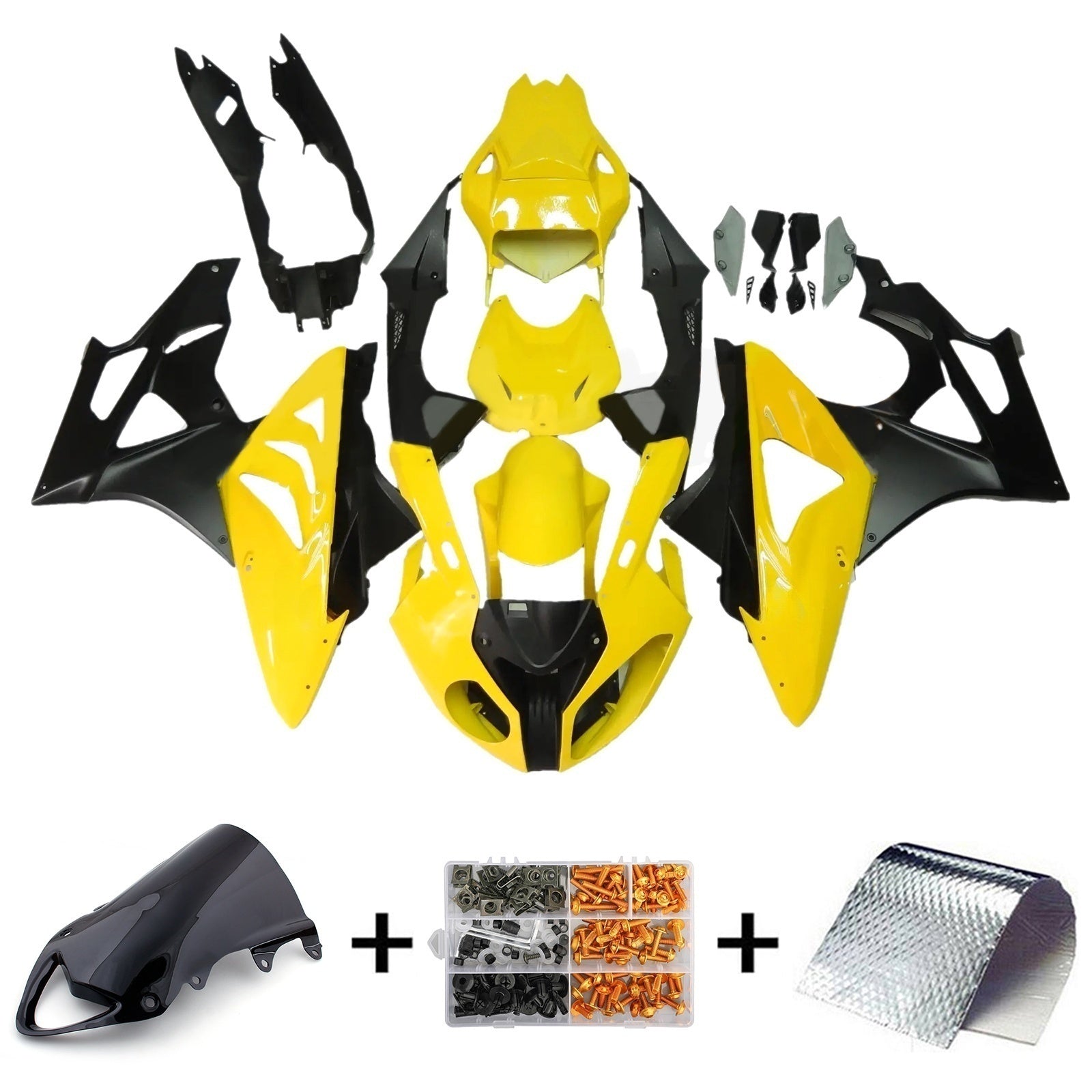 Fairings for 2009-2014 BMW S1000RR Yellow SRR Generic