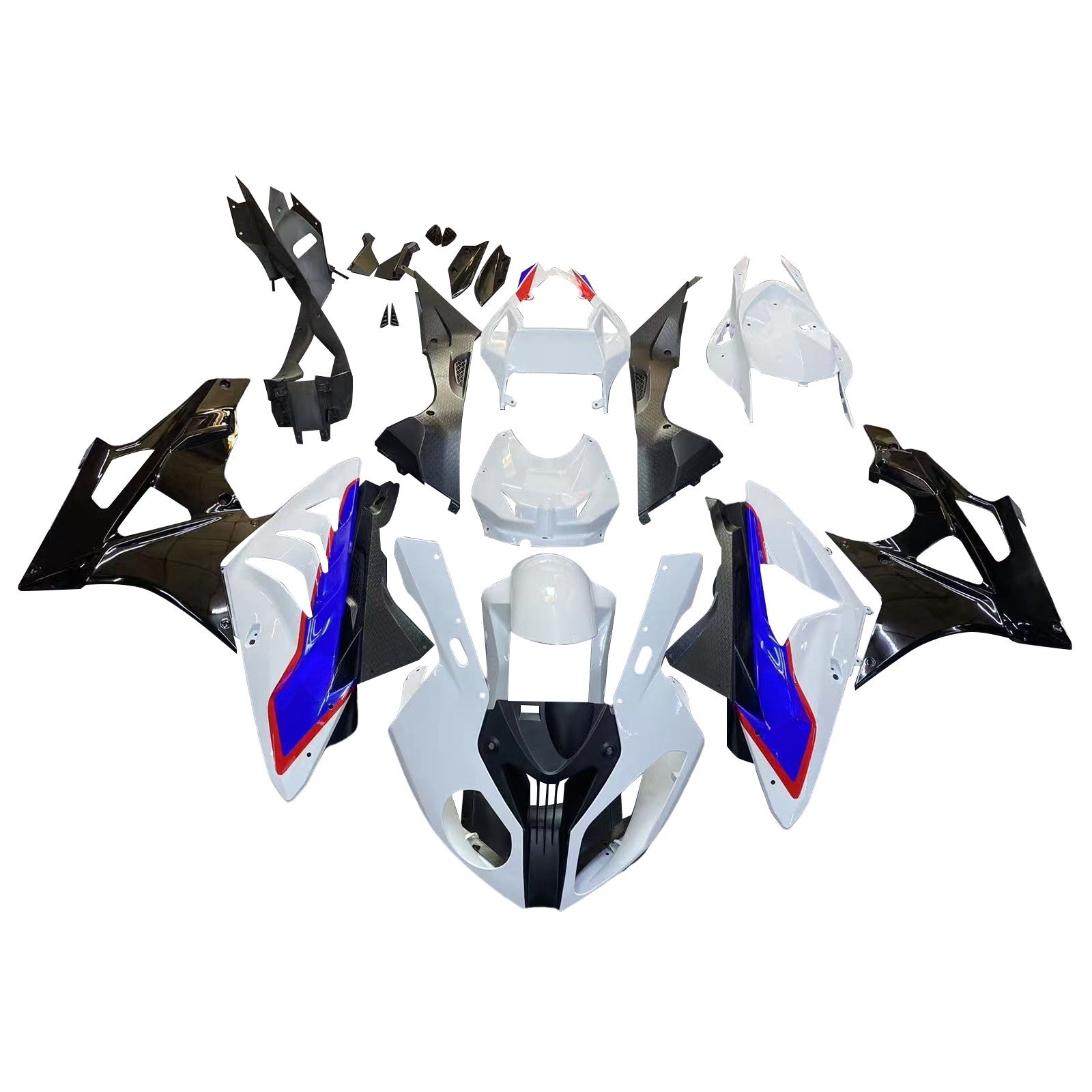 Fairings for 2009-2014 BMW S1000RR White Blue SRR Generic
