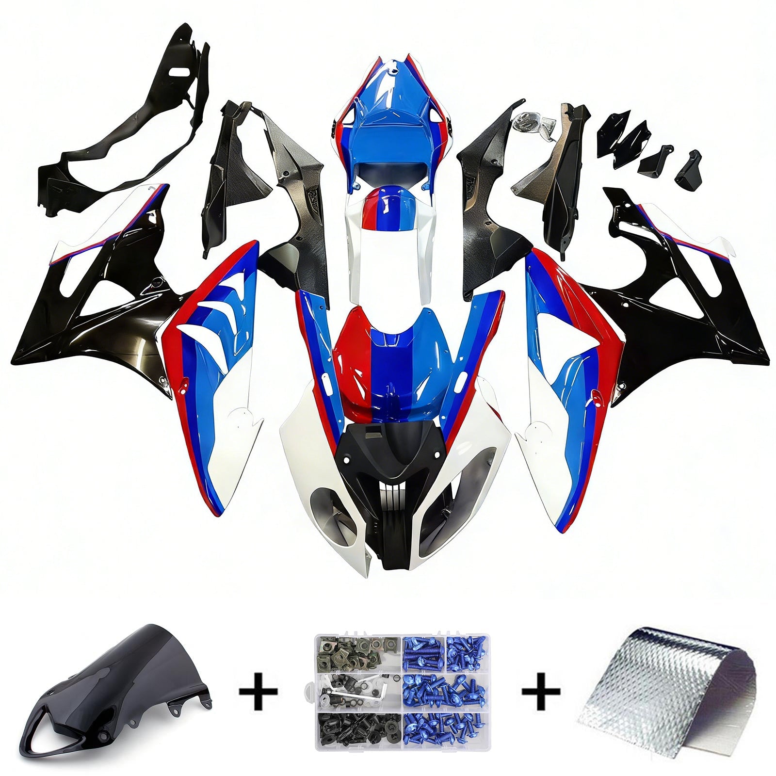 Kit de carenado de inyección Carrocería Plástico ABS apto para BMW S1000RR 2009-2014 Genérico
