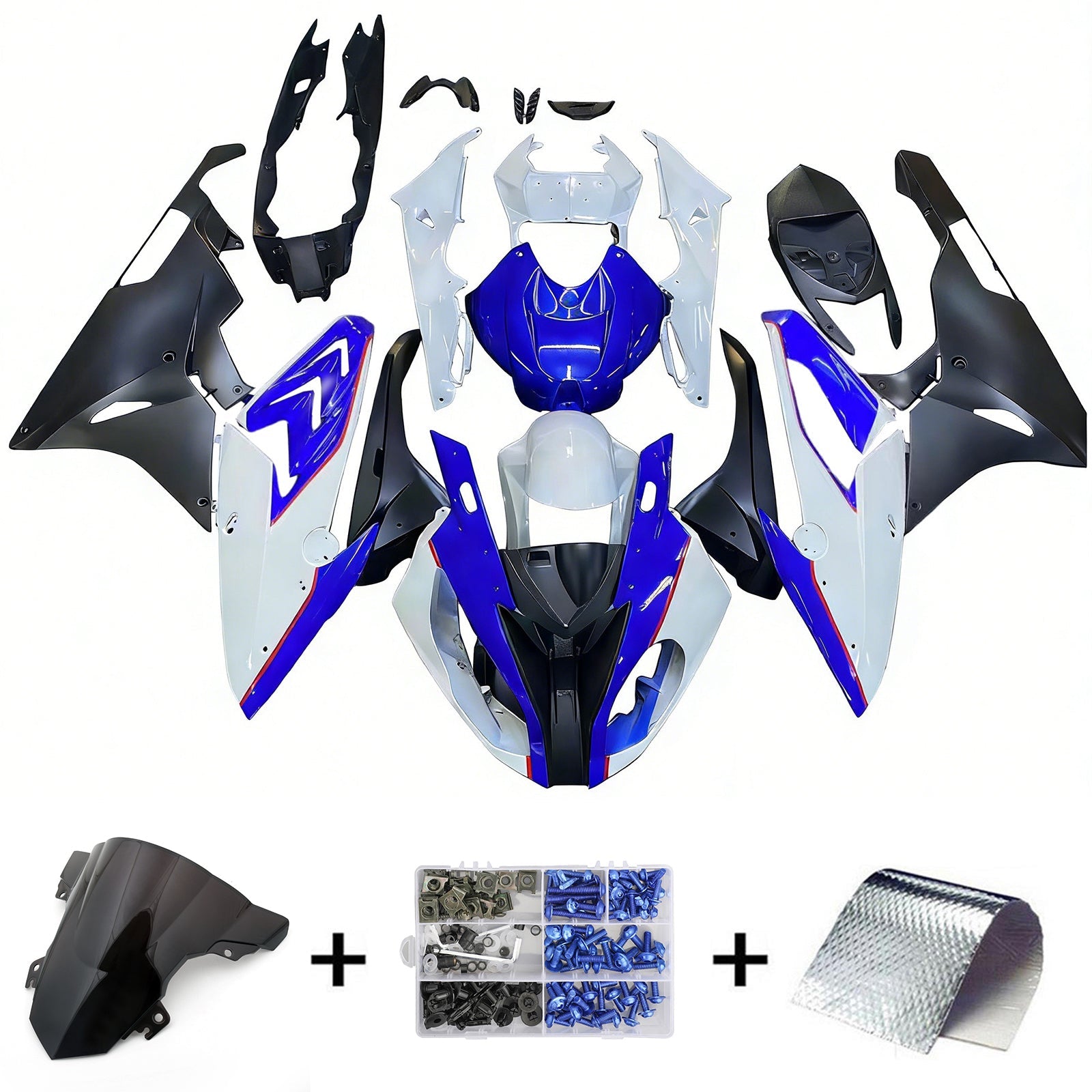 Kit de carenado de inyección Carrocería Plástico ABS apto para BMW S1000RR 2015-2016 Genérico