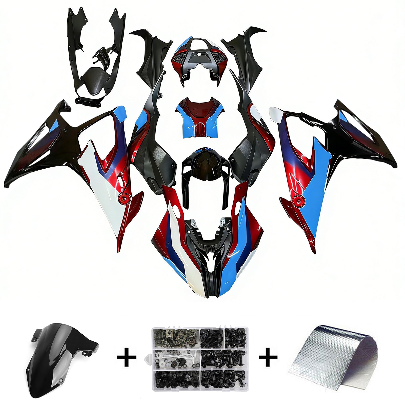 Kit de carenado de inyección Carrocería Plástico ABS apto para BMW S1000RR 2019-2022 Genérico